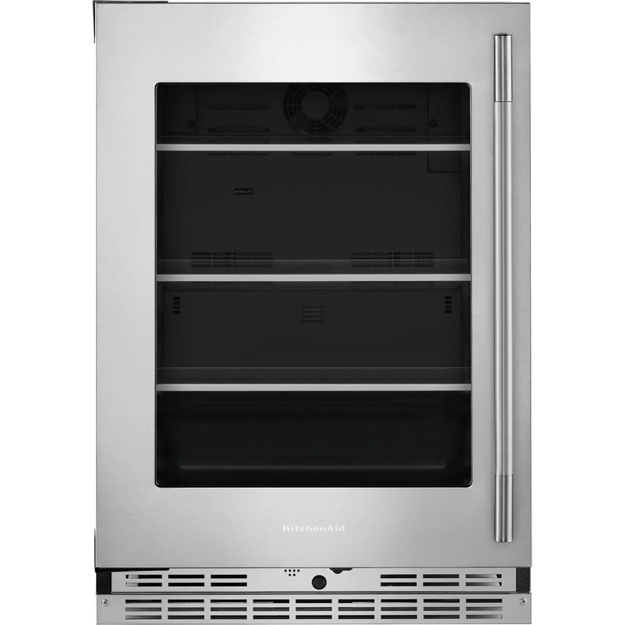 KitchenAid 24" Undercounter Refrigerator with Glass Door and Shelves with Metallic Accents - PrintShield™ Stainless Finish (KURL524SPS)