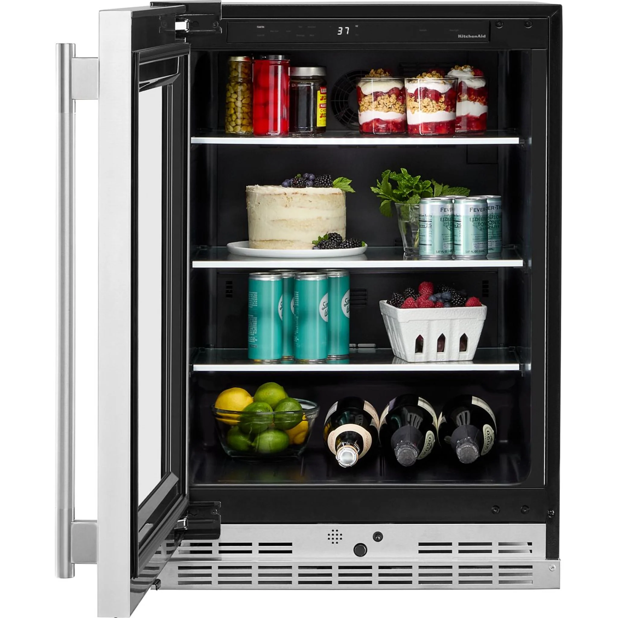 KitchenAid 24" Undercounter Refrigerator with Glass Door and Shelves with Metallic Accents - PrintShield™ Stainless Finish (KURL524SPS) - Image 8