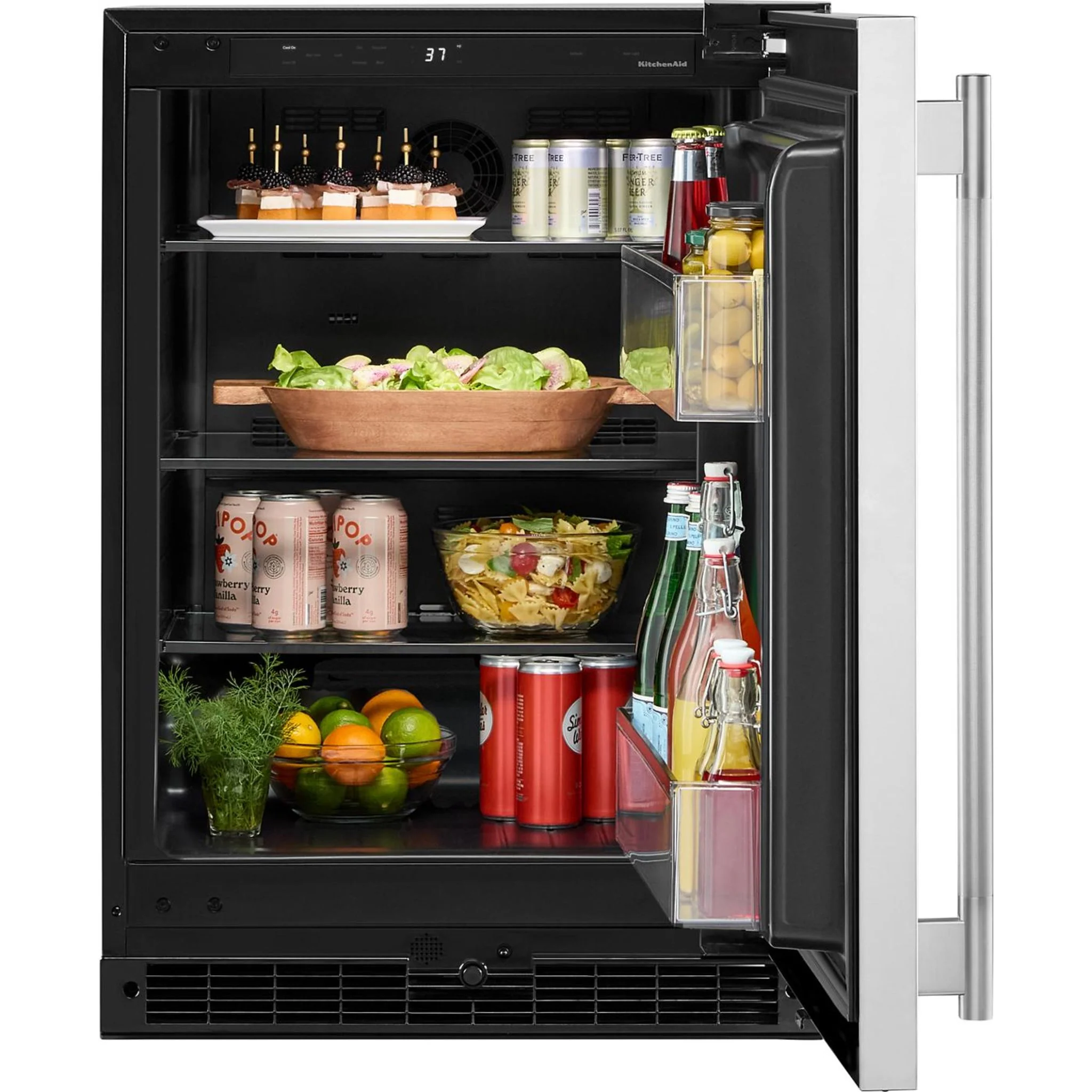 KitchenAid Beverage Cooler (KURR124SSB) - Black Cabinet/Stainless Doors - Image 8