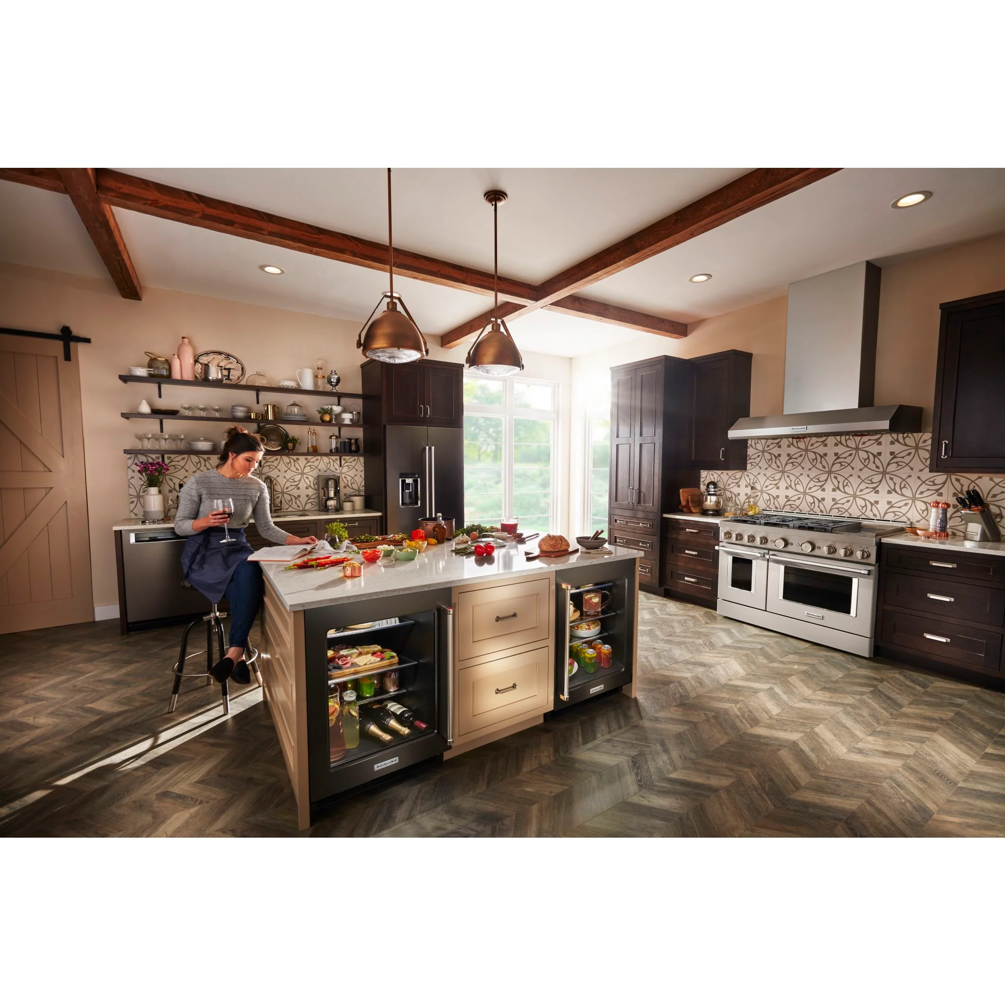KitchenAid 24" Undercounter Refrigerator with Glass Door and Shelves with Metallic Accents and PrintShieldFinish -Black Stainless (KURR314KBS) - Image 11