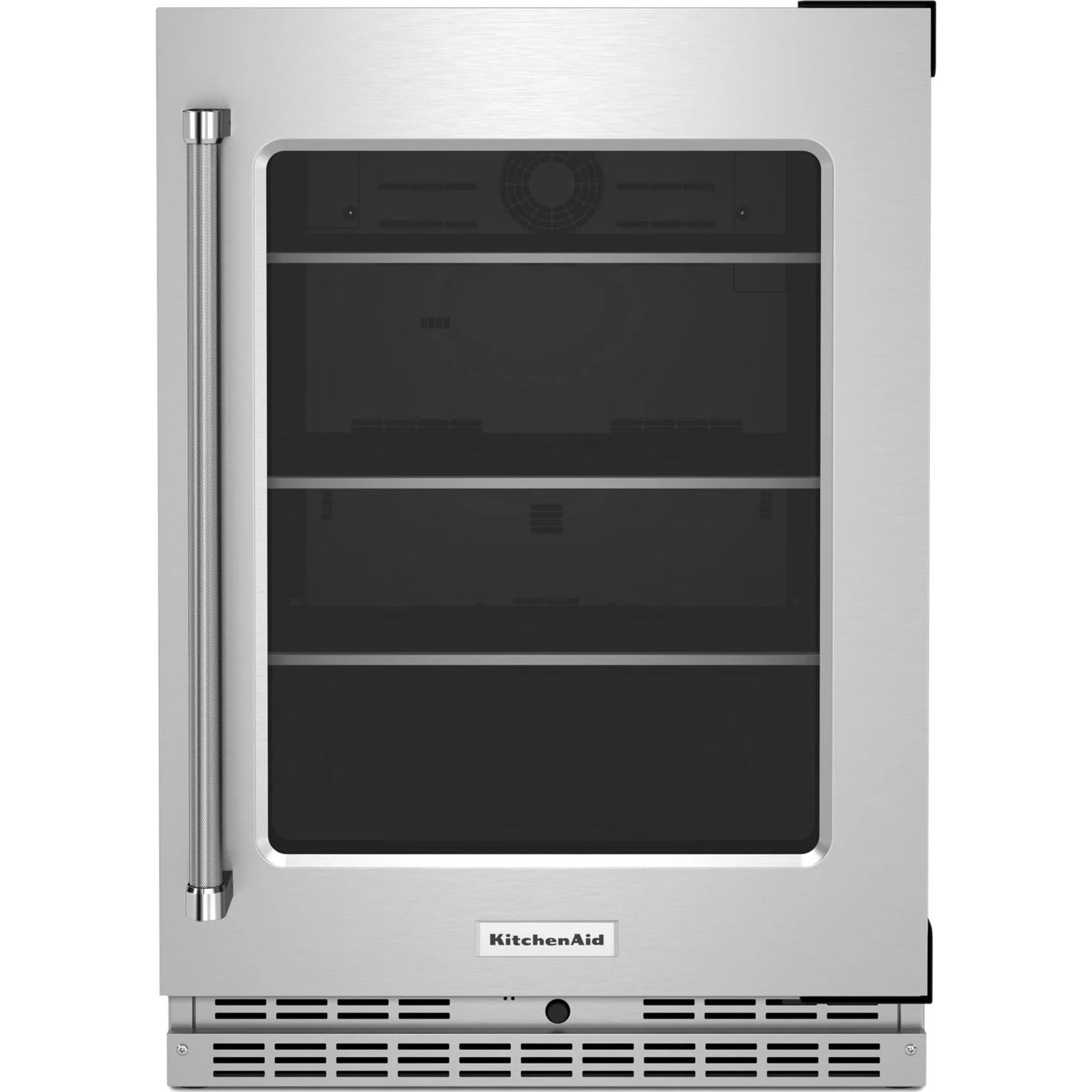 KitchenAid 24" Undercounter Refrigerator with Glass Door and Shelves with Metallic Accents -Stainless Steel (KURR314KSS)