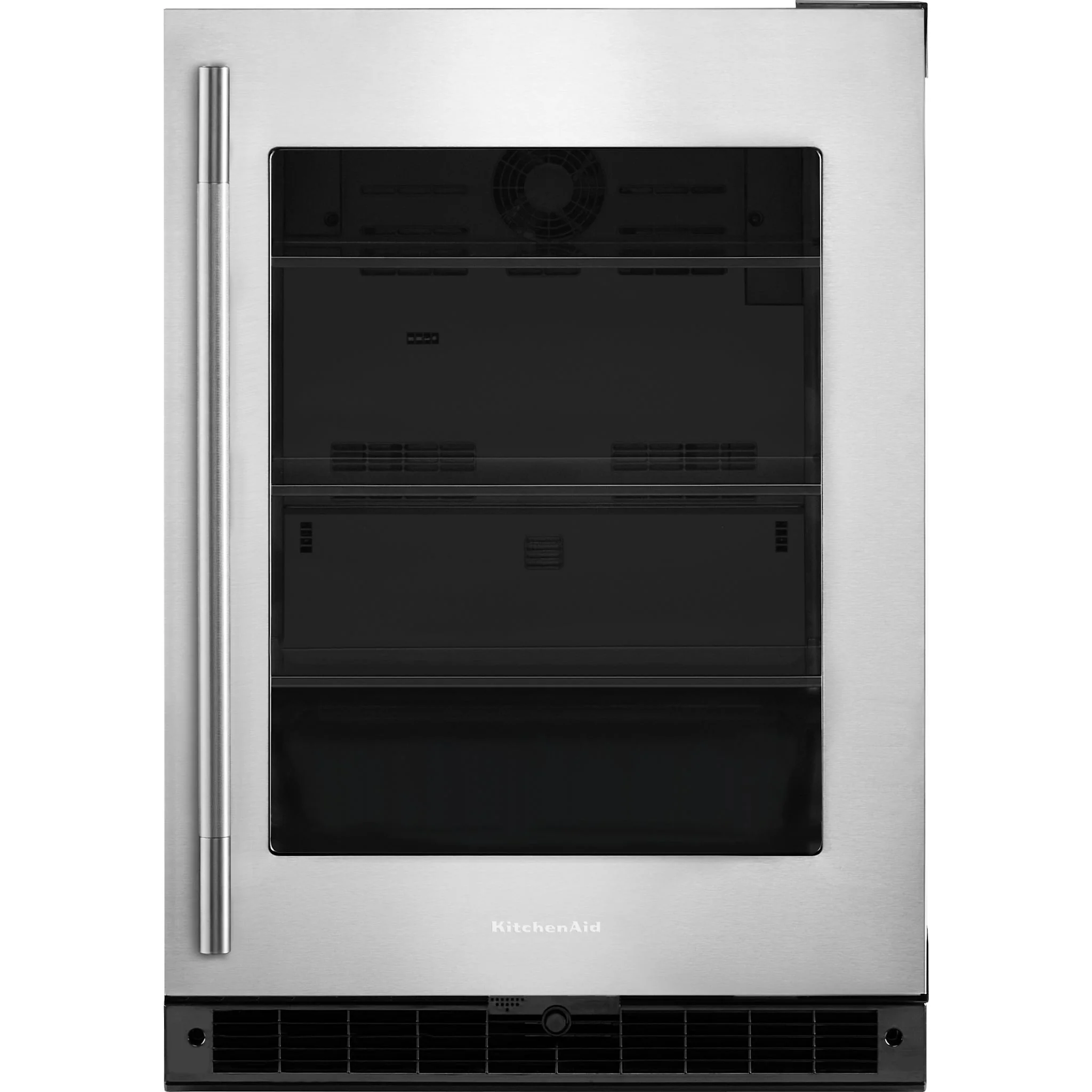 KitchenAid 24"" Undercounter Refrigerator with Glass Door - Black Cabinet/Stainless Doors (KURR324SSB) - Image 2