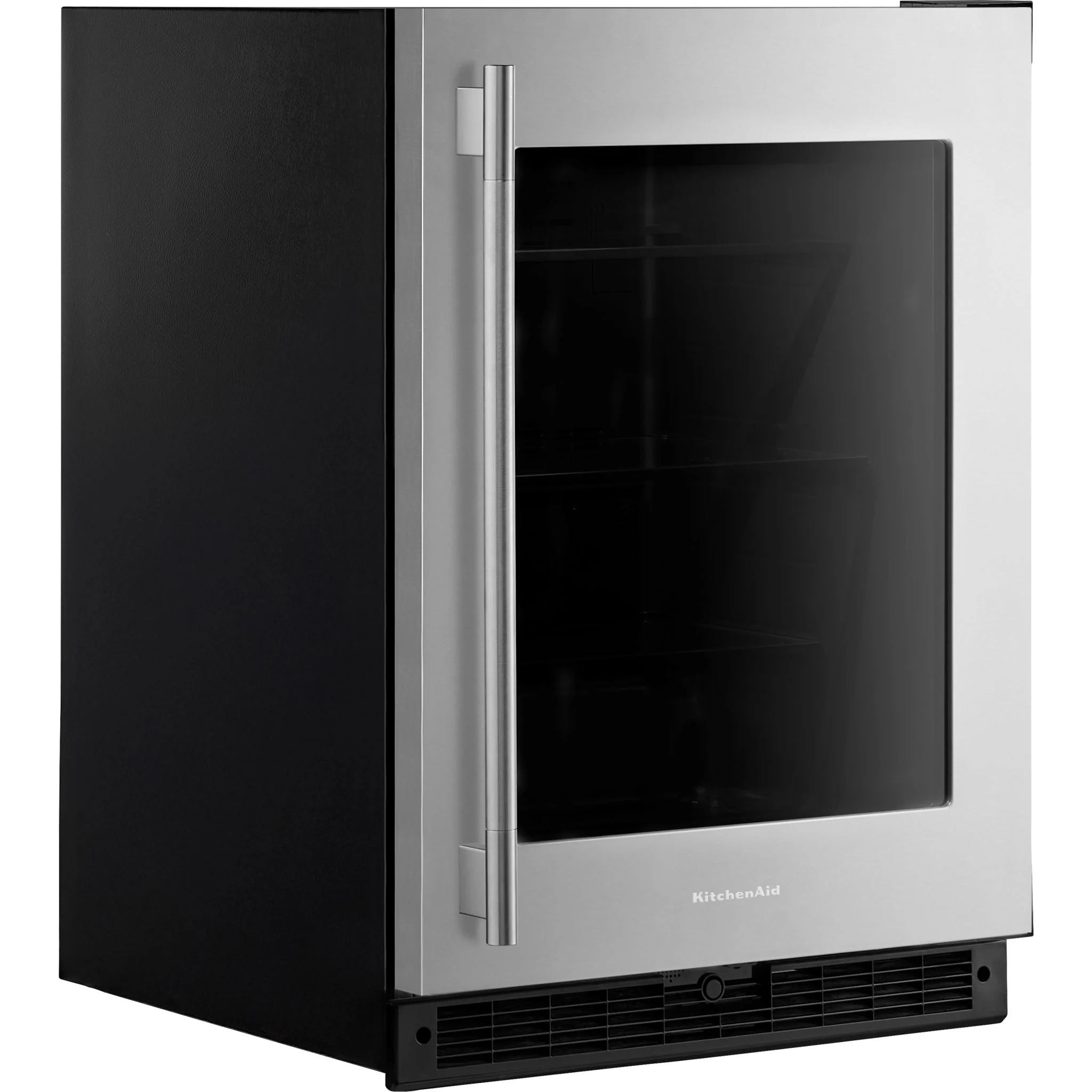 KitchenAid 24"" Undercounter Refrigerator with Glass Door - Black Cabinet/Stainless Doors (KURR324SSB) - Image 3
