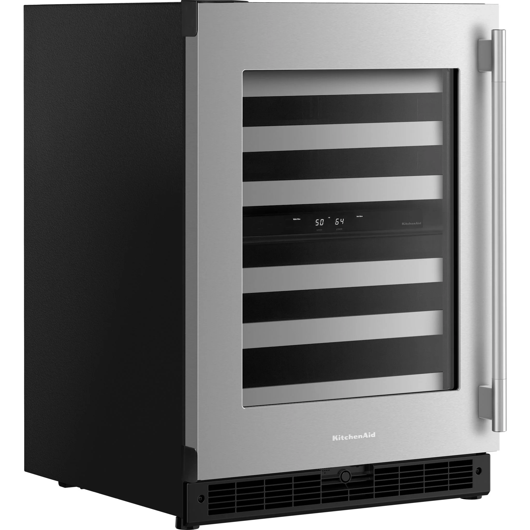 KitchenAid 24" Undercounter Wine Cellar with Full-Extension Metal-Front Racks - Black Cabinet/Stainless Doors (KUWL324SSB) - Image 10