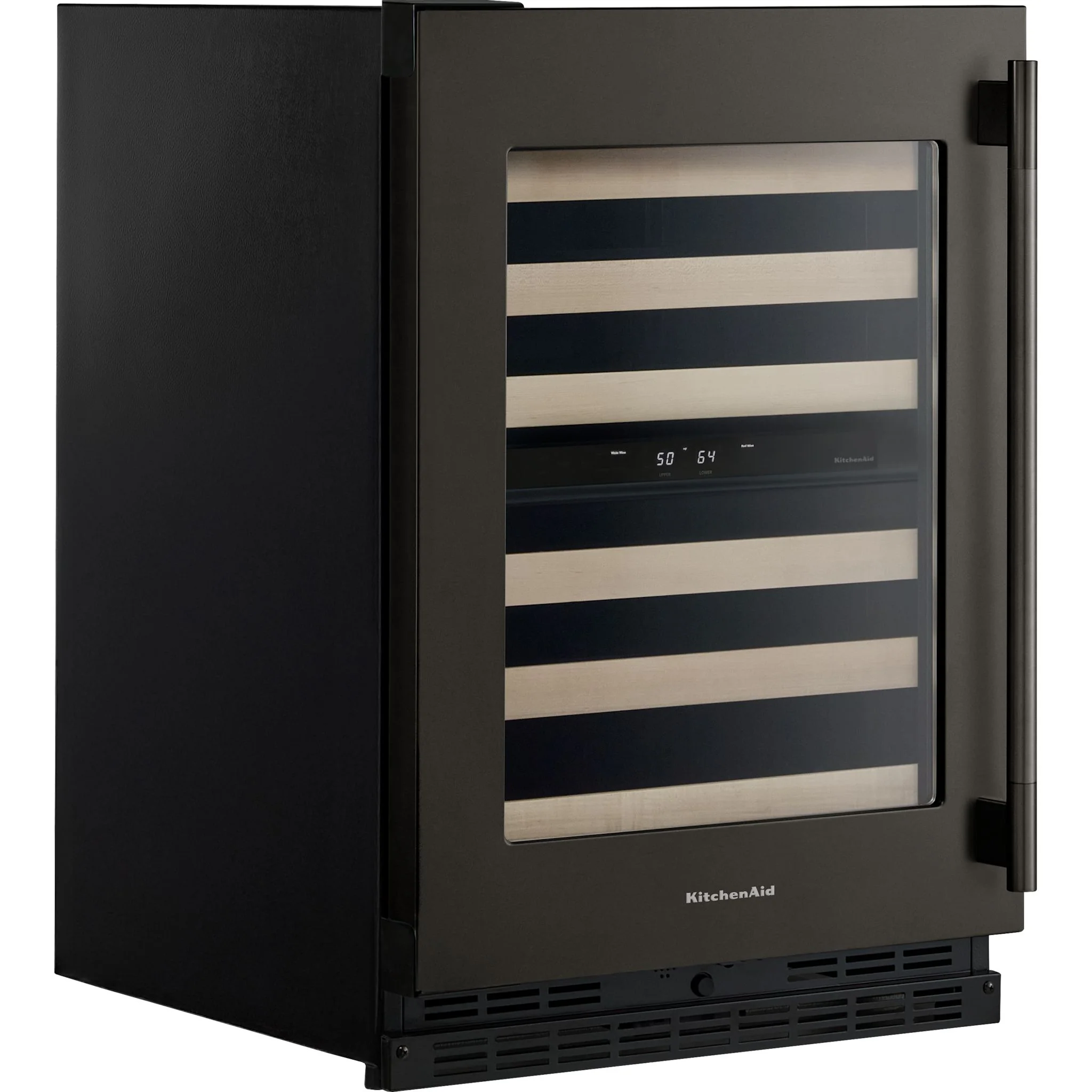 KitchenAid 24" Undercounter Wine Cellar with Full-Extension Wood-Front Racks - Black Ore (KUWL524SBE) - Image 3