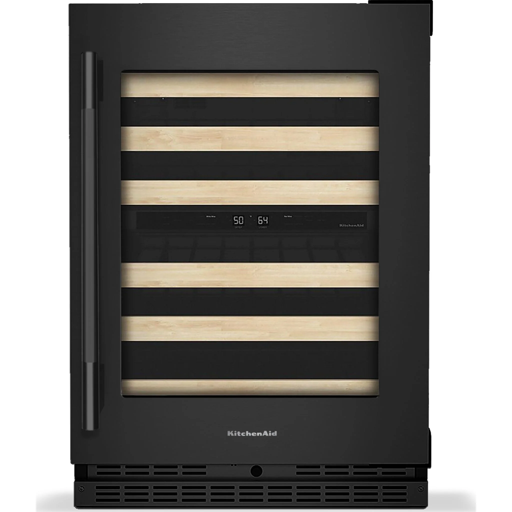 KitchenAid 24" Undercounter Wine Cellar with Full-Extension Wood-Front Racks - Black Ore (KUWR524SBE) - Image 2