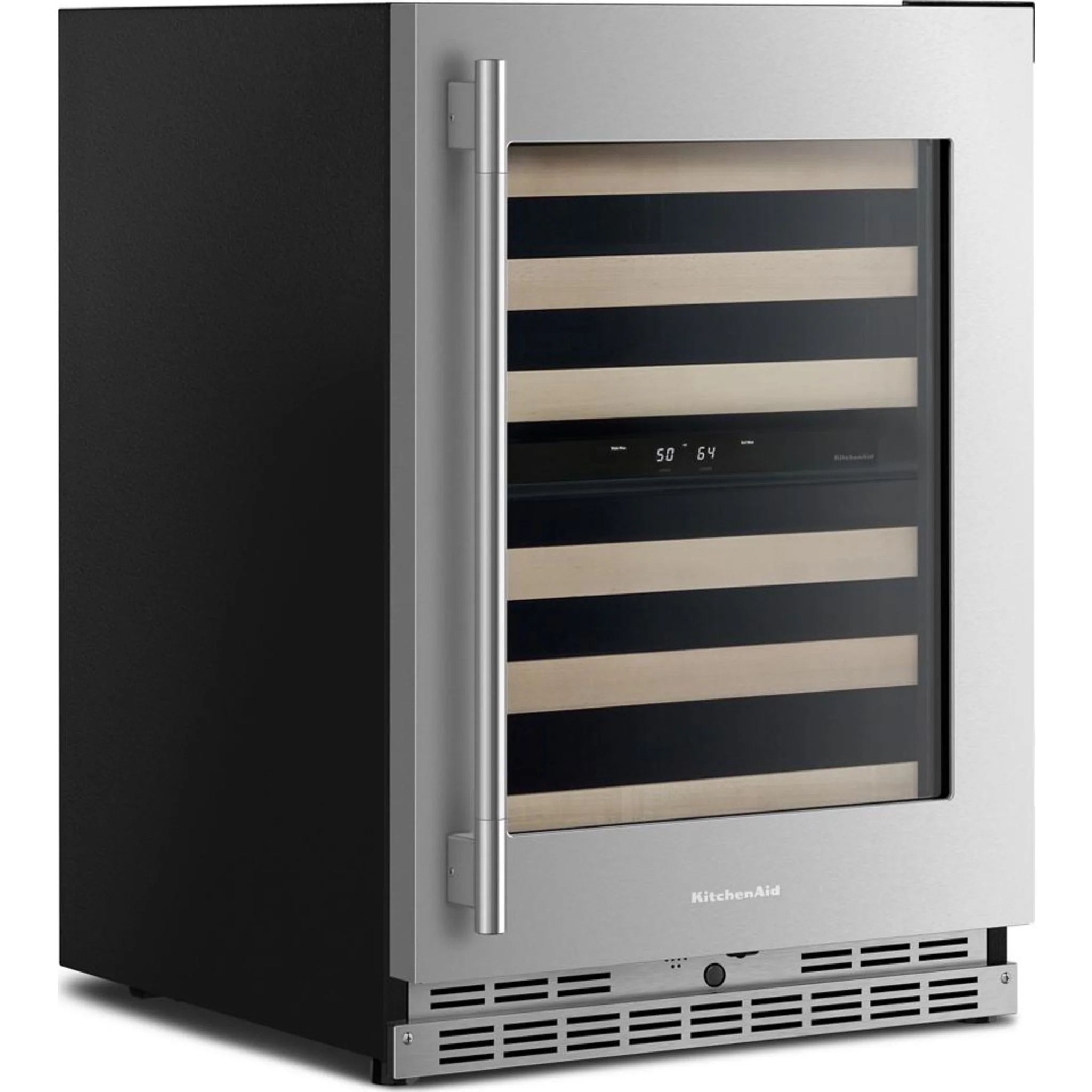 KitchenAid 24" Undercounter Wine Cellar with Full-Extension Wood-Front Racks - PrintShield™ Stainless Finish (KUWR524SPS) - Image 4
