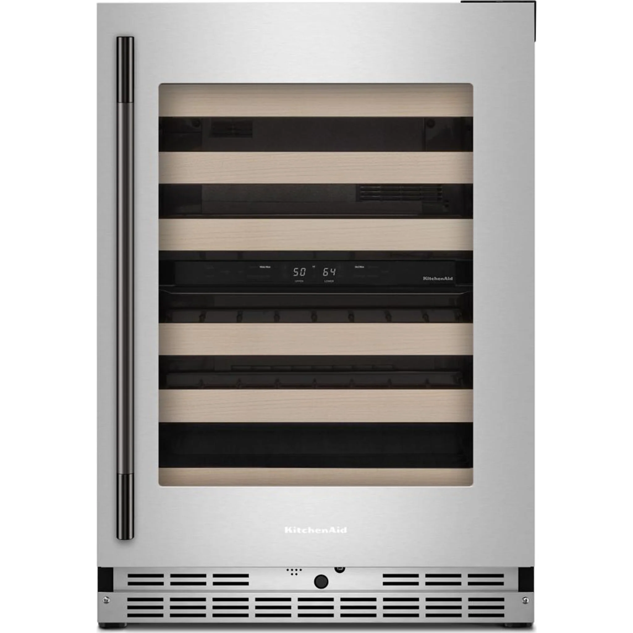 KitchenAid 24" Undercounter Wine Cellar with Full-Extension Wood-Front Racks - PrintShield™ Stainless Finish (KUWR524SPS) - Image 5