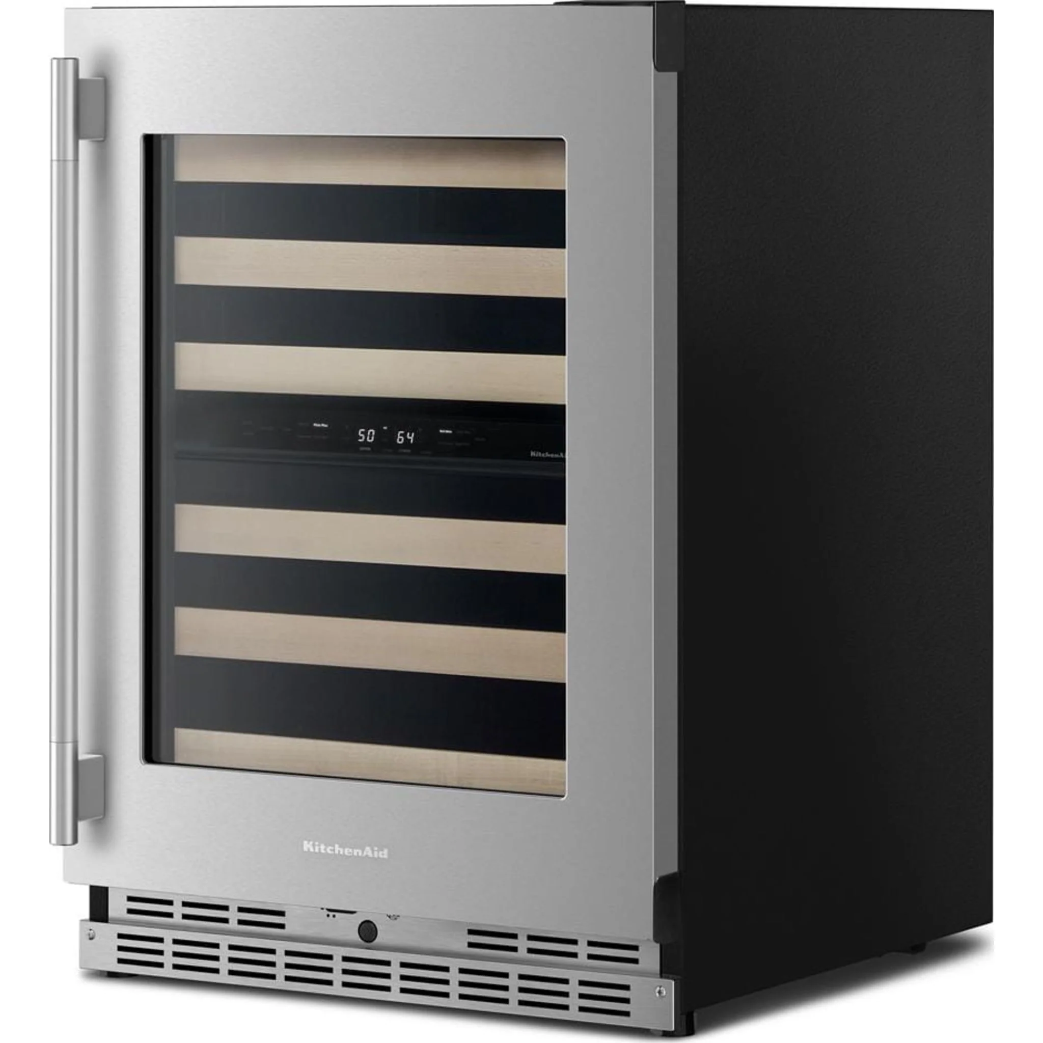 KitchenAid 24" Undercounter Wine Cellar with Full-Extension Wood-Front Racks - PrintShield™ Stainless Finish (KUWR524SPS) - Image 8