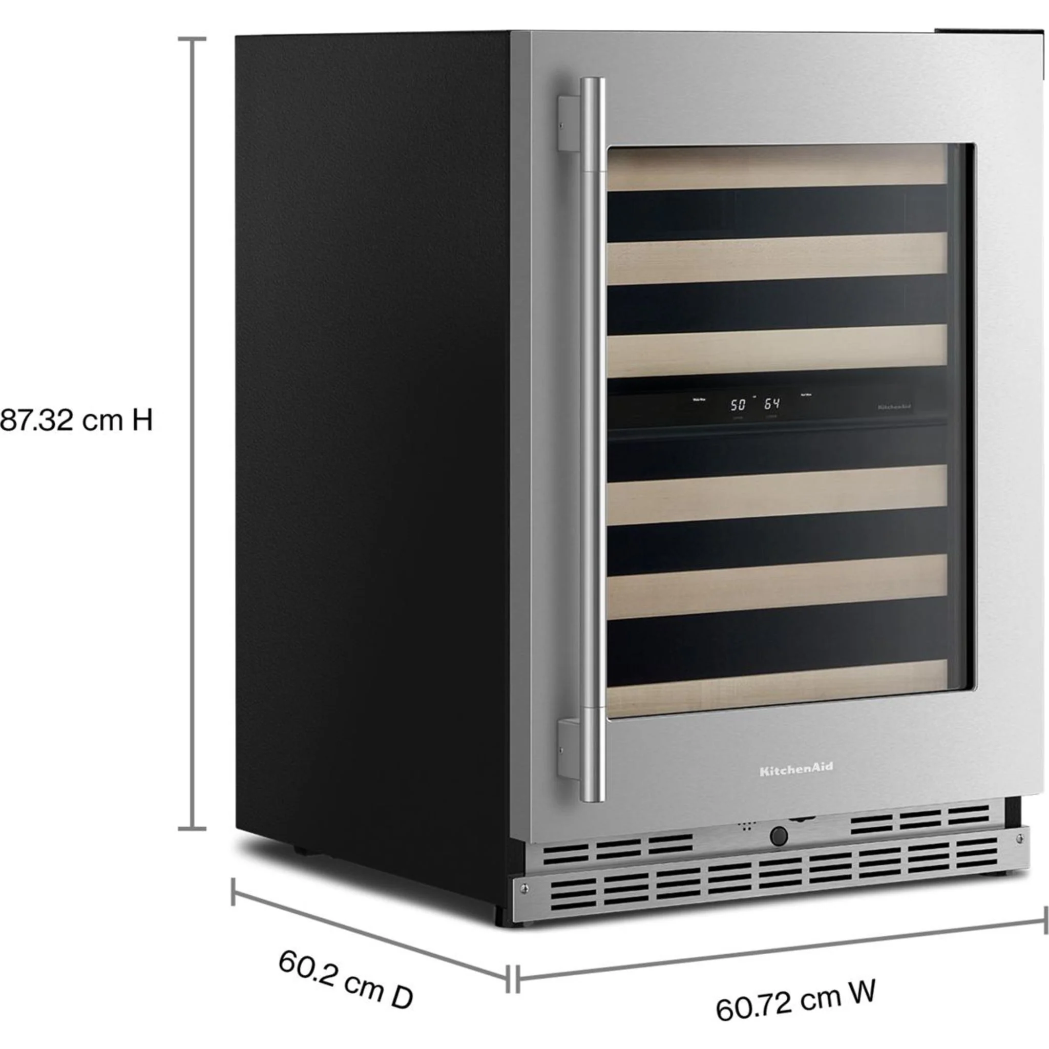 KitchenAid 24" Undercounter Wine Cellar with Full-Extension Wood-Front Racks - PrintShield™ Stainless Finish (KUWR524SPS) - Image 9