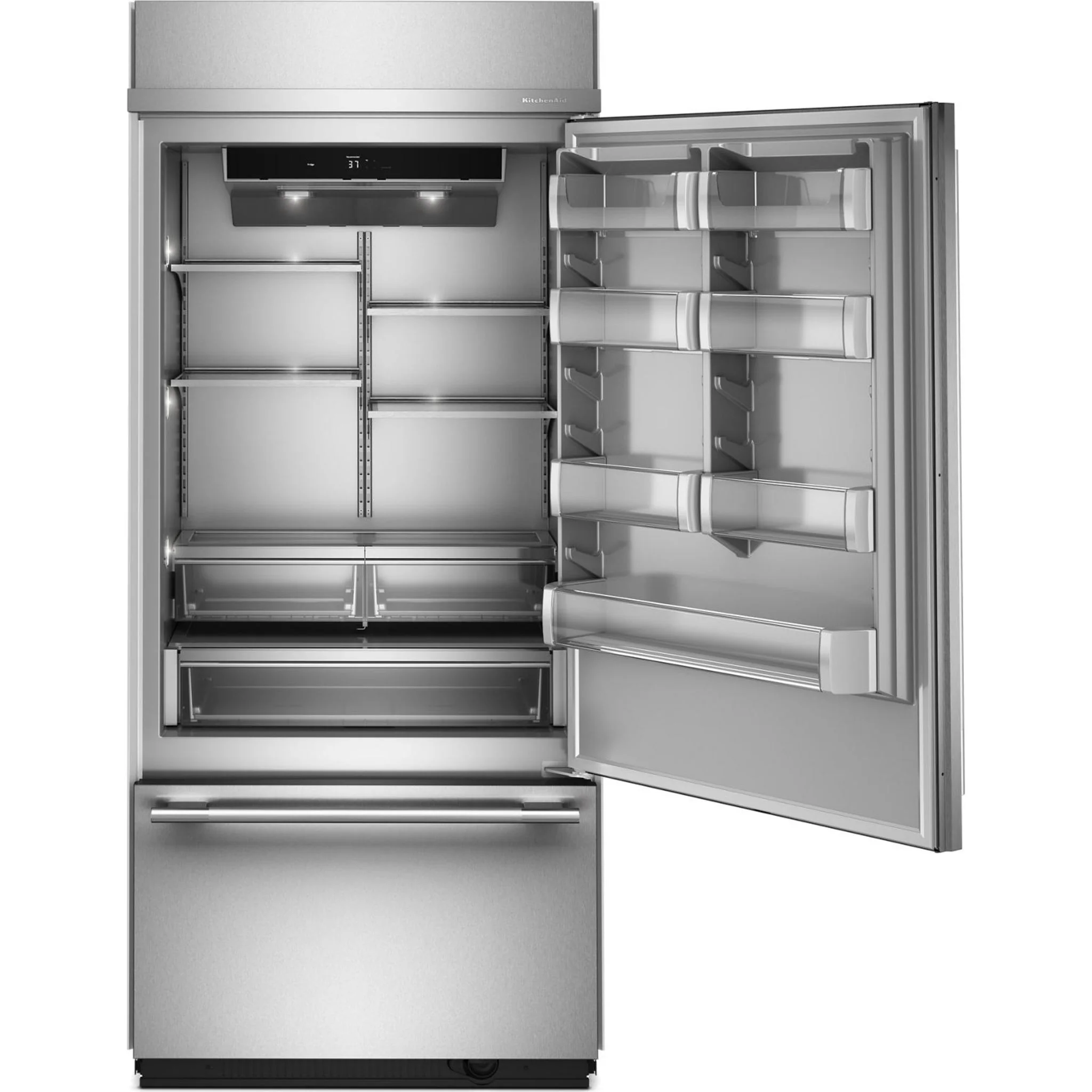 KitchenAid 20.8 Cu. Ft. 36" Built-In Bottom Mount Refrigerator with Platinum Interior -Stainless Steel with PrintShield™ Finish (KBBR336SPS) - Image 17
