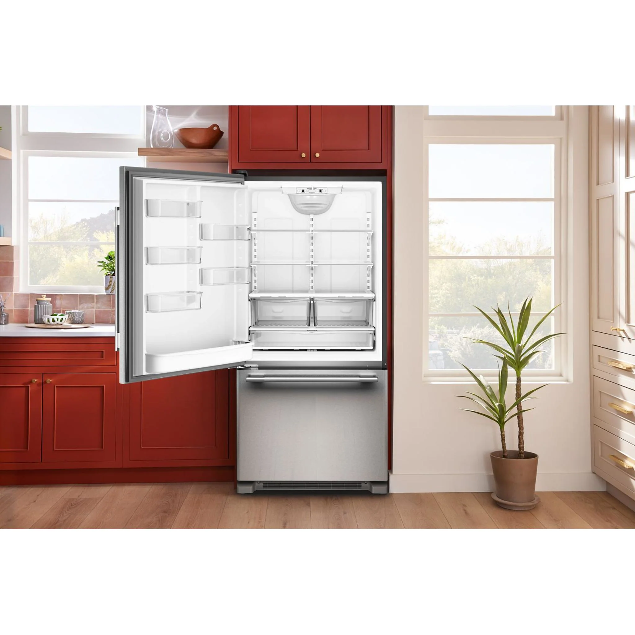 KitchenAid 22 Cu. Ft. 33-Inch Standard-Depth Bottom Mount Refrigerator with Left Door Swing -PrintShield Stainless (KRBL133SPS) - Image 11