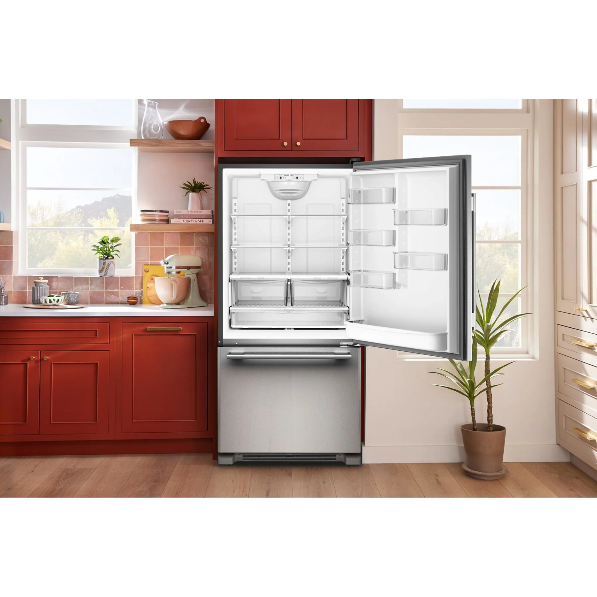 KitchenAid 22 Cu. Ft. 33-Inch Standard-Depth Bottom Mount Refrigerator with Right Door Swing - PrintShield Stainless (KRBR133SPS) - Image 7