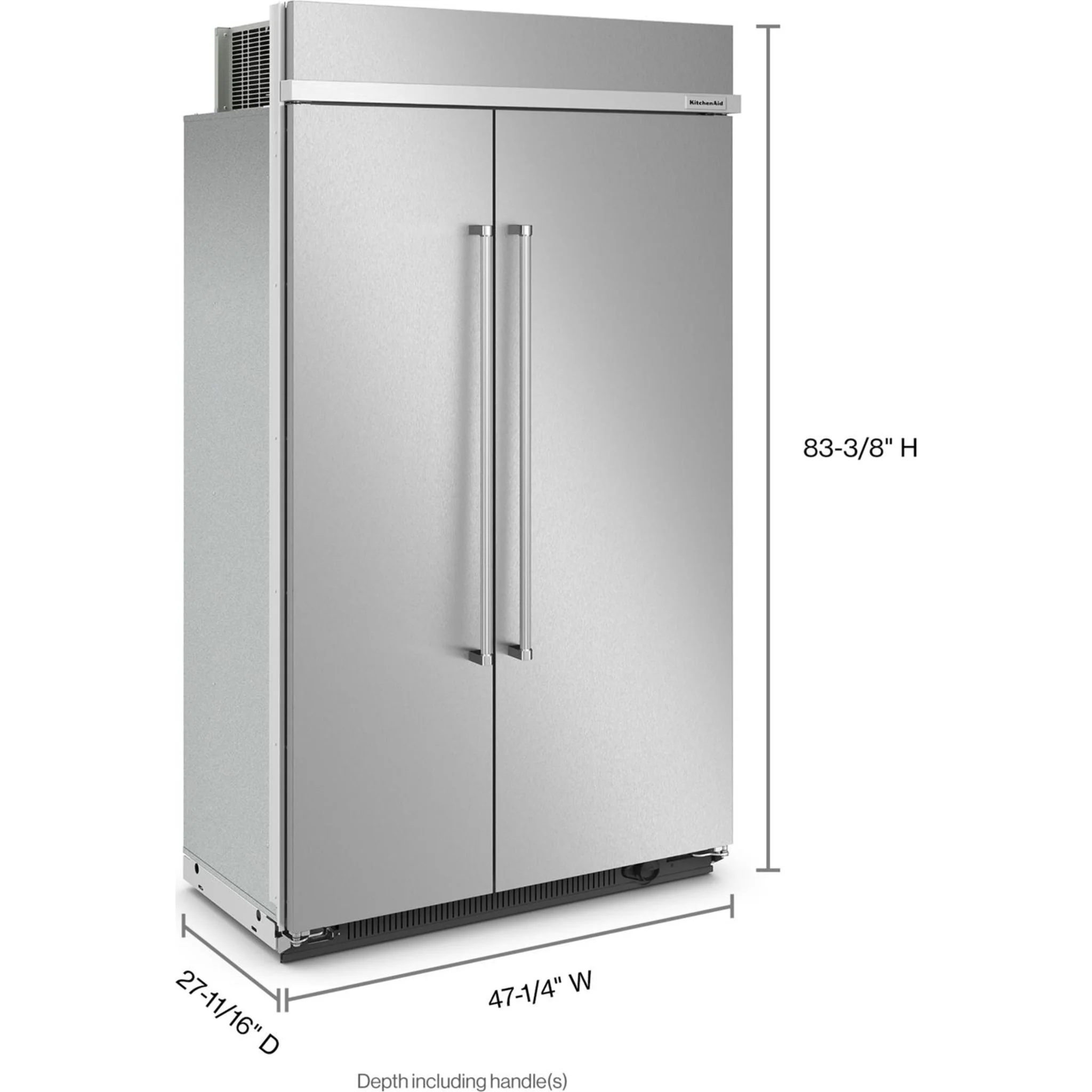 KitchenAid 30 cu.ft. 48" Built-In Side-by-Side Refrigerator with PrintShield Finish - Stainless Steel with PrintShield™ Finish (KBSN708MPS) - Image 2