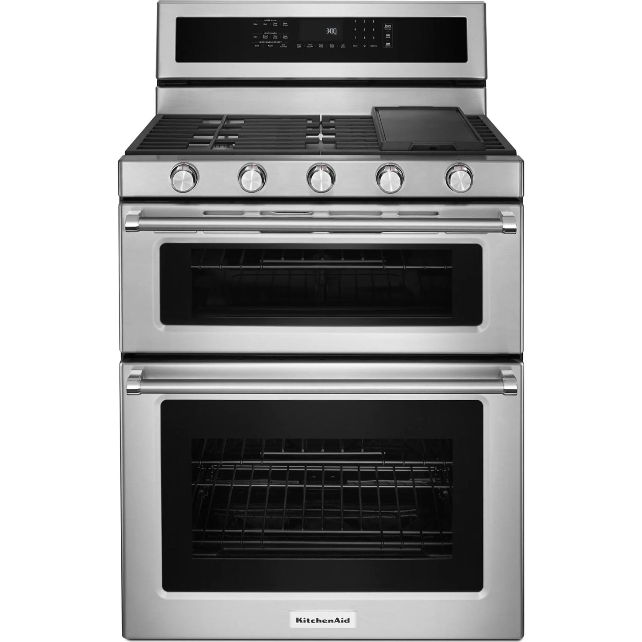 KitchenAid 30-Inch 5 Burner Gas Double Oven Convection Range -Stainless Steel (KFGD500ESS) - Image 15