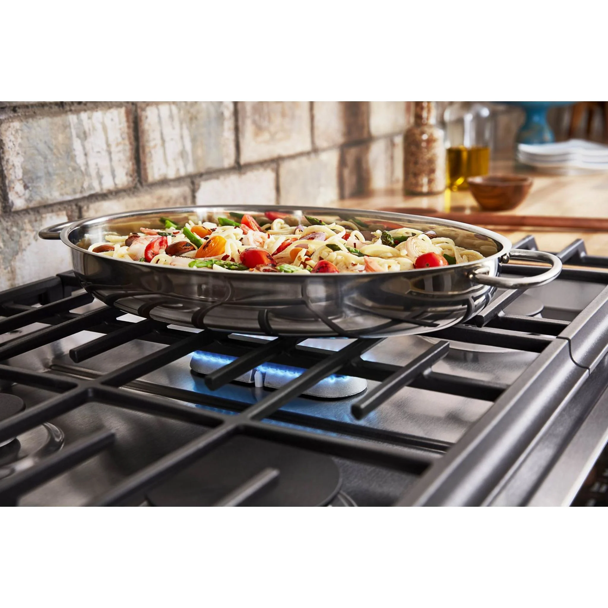 KitchenAid 30-Inch 5-Burner Dual Fuel Convection  Front Control Range with Baking Drawer -Stainless Steel (YKSDB900ESS) - Image 10