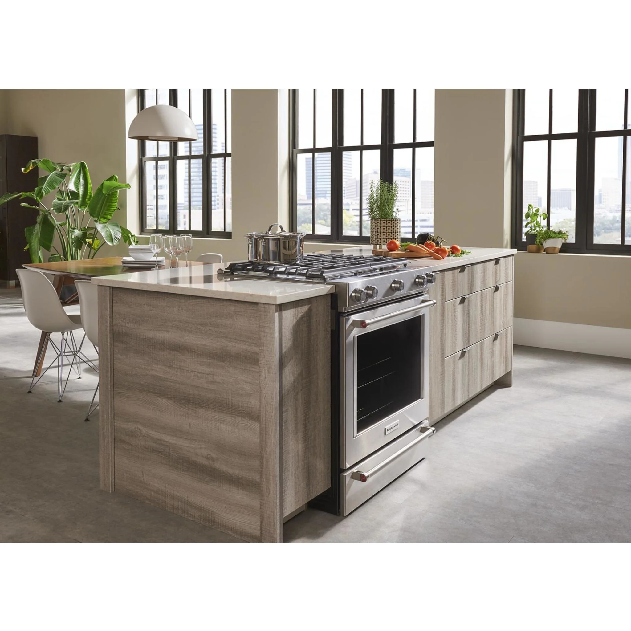 KitchenAid 30-Inch 5-Burner Dual Fuel Convection  Front Control Range with Baking Drawer -Stainless Steel (YKSDB900ESS) - Image 14