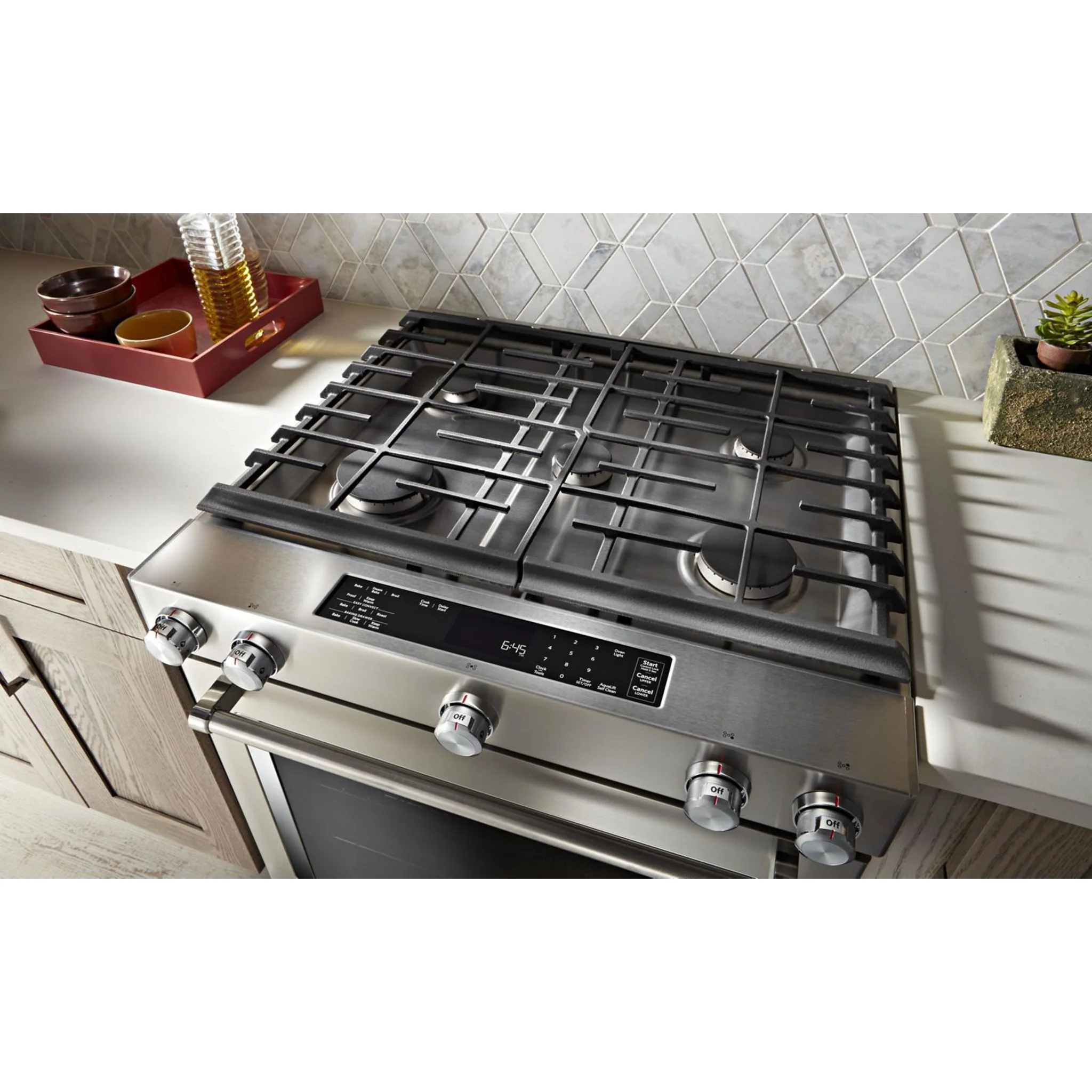 KitchenAid 30-Inch 5-Burner Dual Fuel Convection  Front Control Range with Baking Drawer -Stainless Steel (YKSDB900ESS) - Image 6