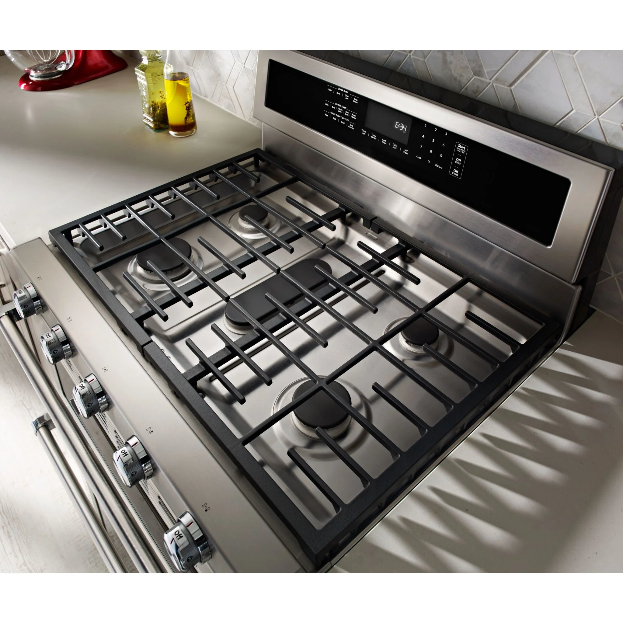 KitchenAid 30-Inch 5 Burner Dual Fuel Double Oven Convection Range -Stainless Steel (KFDD500ESS) - Image 13