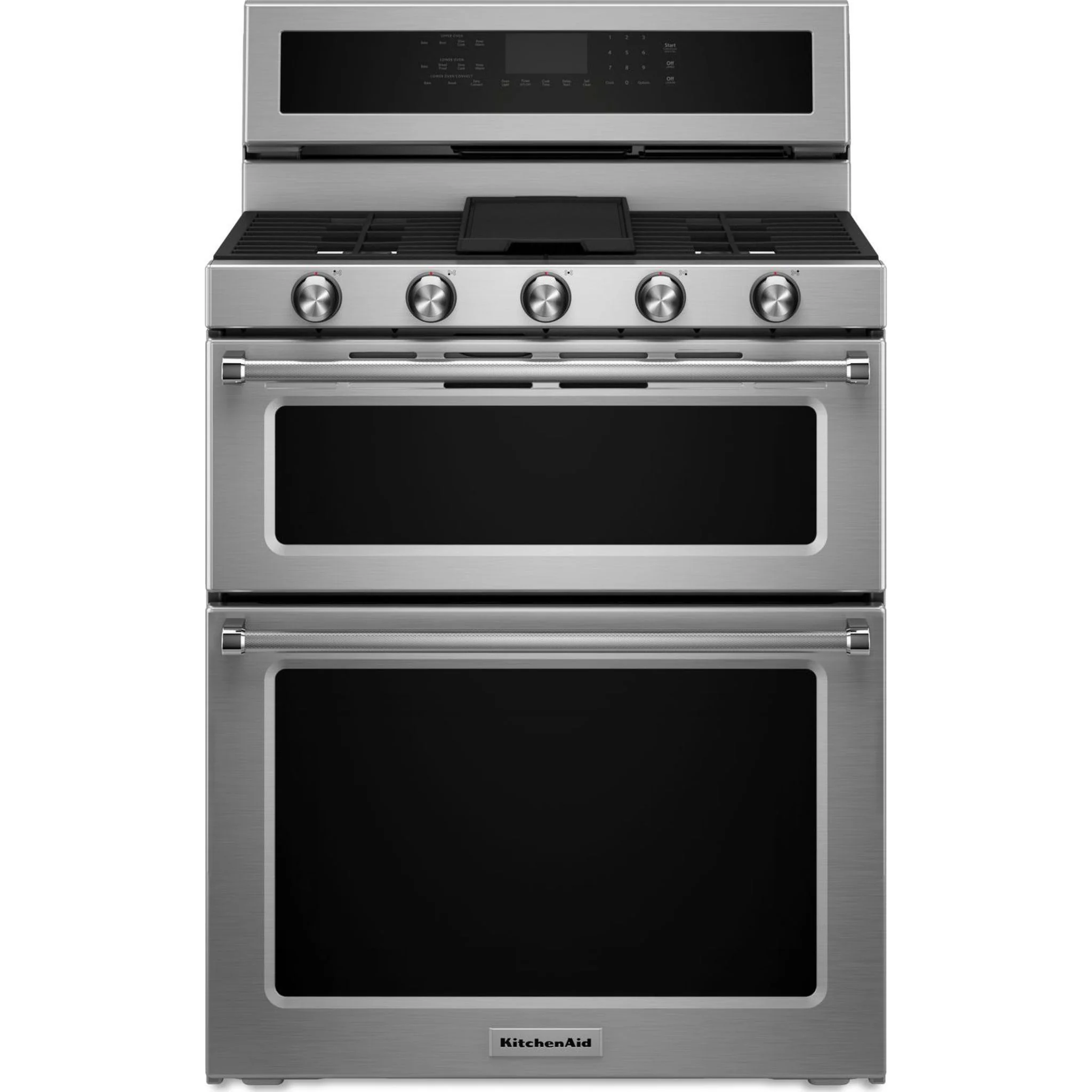 KitchenAid 30-Inch 5 Burner Dual Fuel Double Oven Convection Range -Stainless Steel (KFDD500ESS) - Image 18