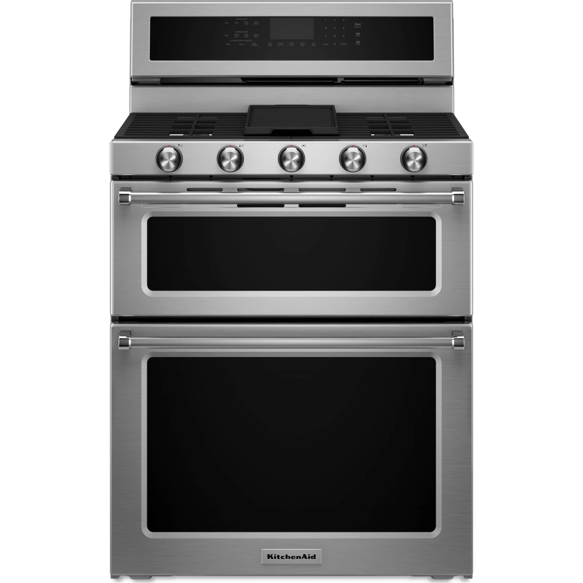 KitchenAid 30-Inch 5 Burner Dual Fuel Double Oven Convection Range -Stainless Steel (KFDD500ESS) - Image 25