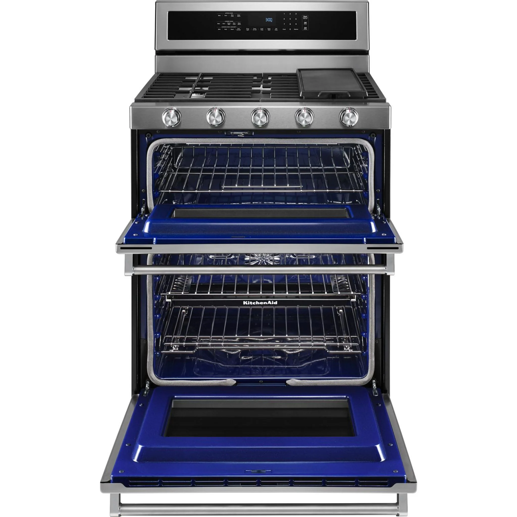 KitchenAid 30-Inch 5 Burner Dual Fuel Double Oven Convection Range -Stainless Steel (KFDD500ESS) - Image 30