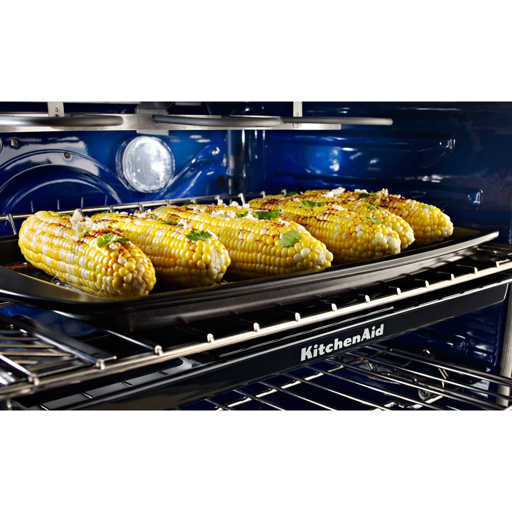 KitchenAid 30-Inch 5 Burner Dual Fuel Double Oven Convection Range -Stainless Steel (KFDD500ESS) - Image 4