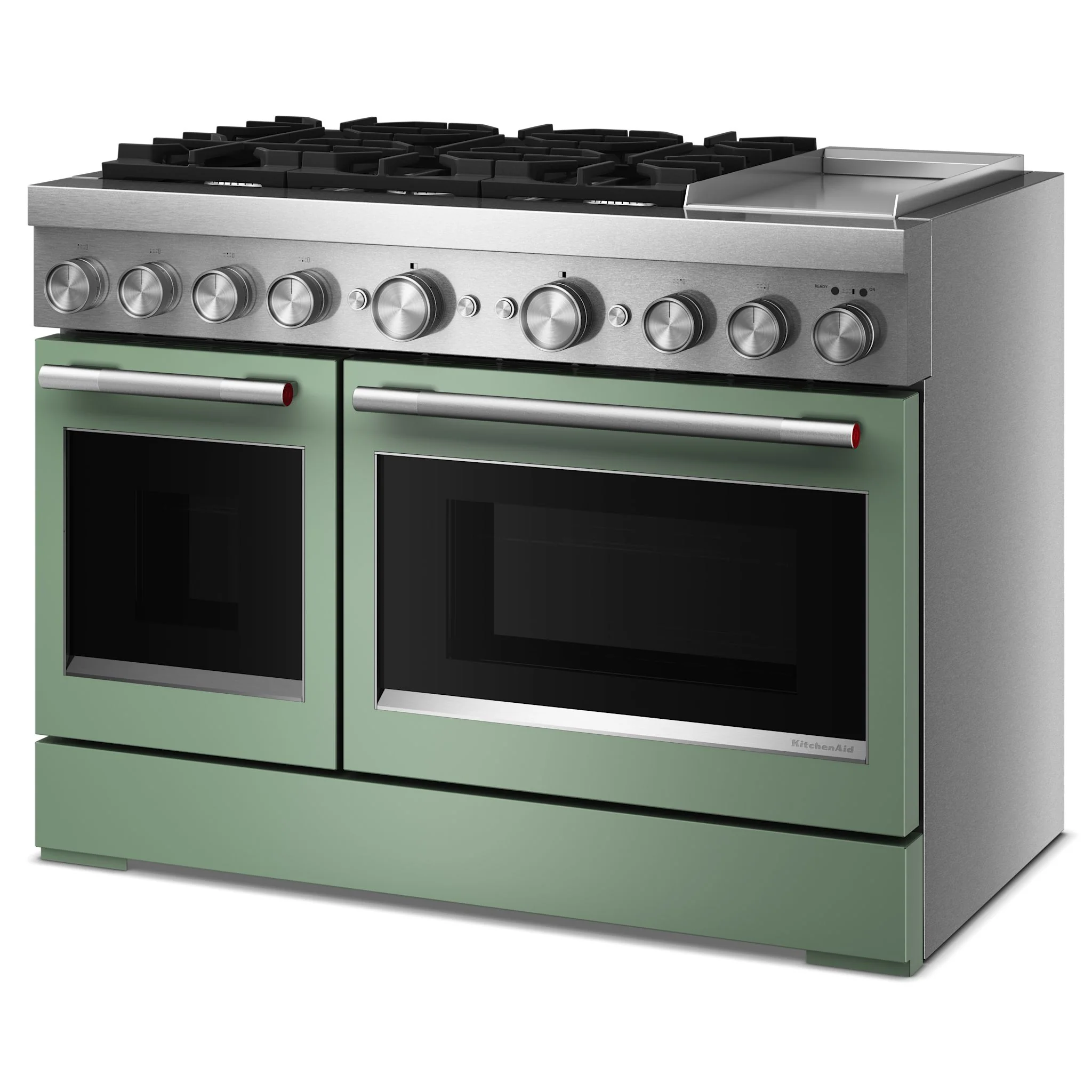 KitchenAid 48-Inch 6 Burner Commercial-Style Dual Fuel Range with Griddle -Cardamom (KFDD948SDC) - Image 2