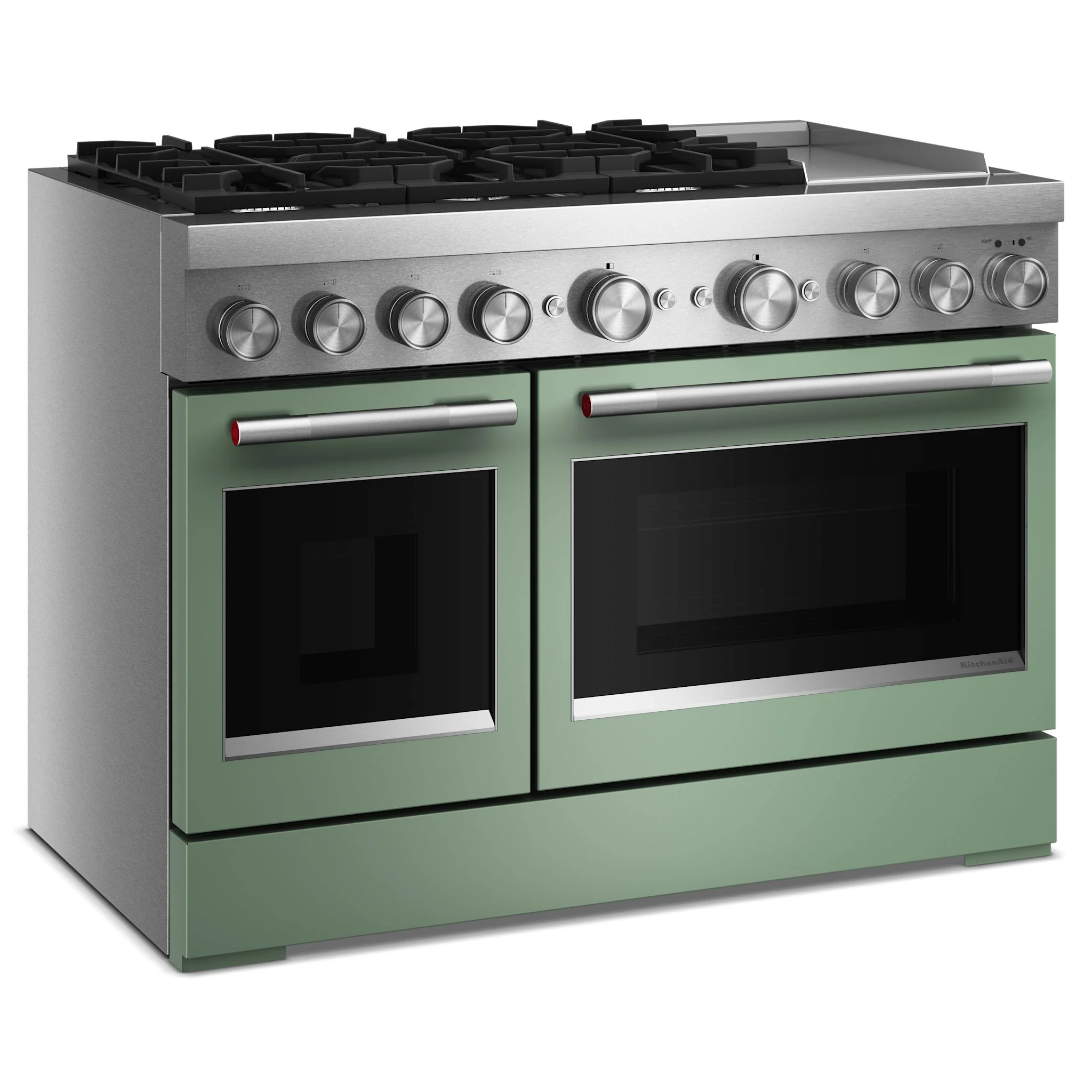 KitchenAid 48-Inch 6 Burner Commercial-Style Dual Fuel Range with Griddle -Cardamom (KFDD948SDC) - Image 3