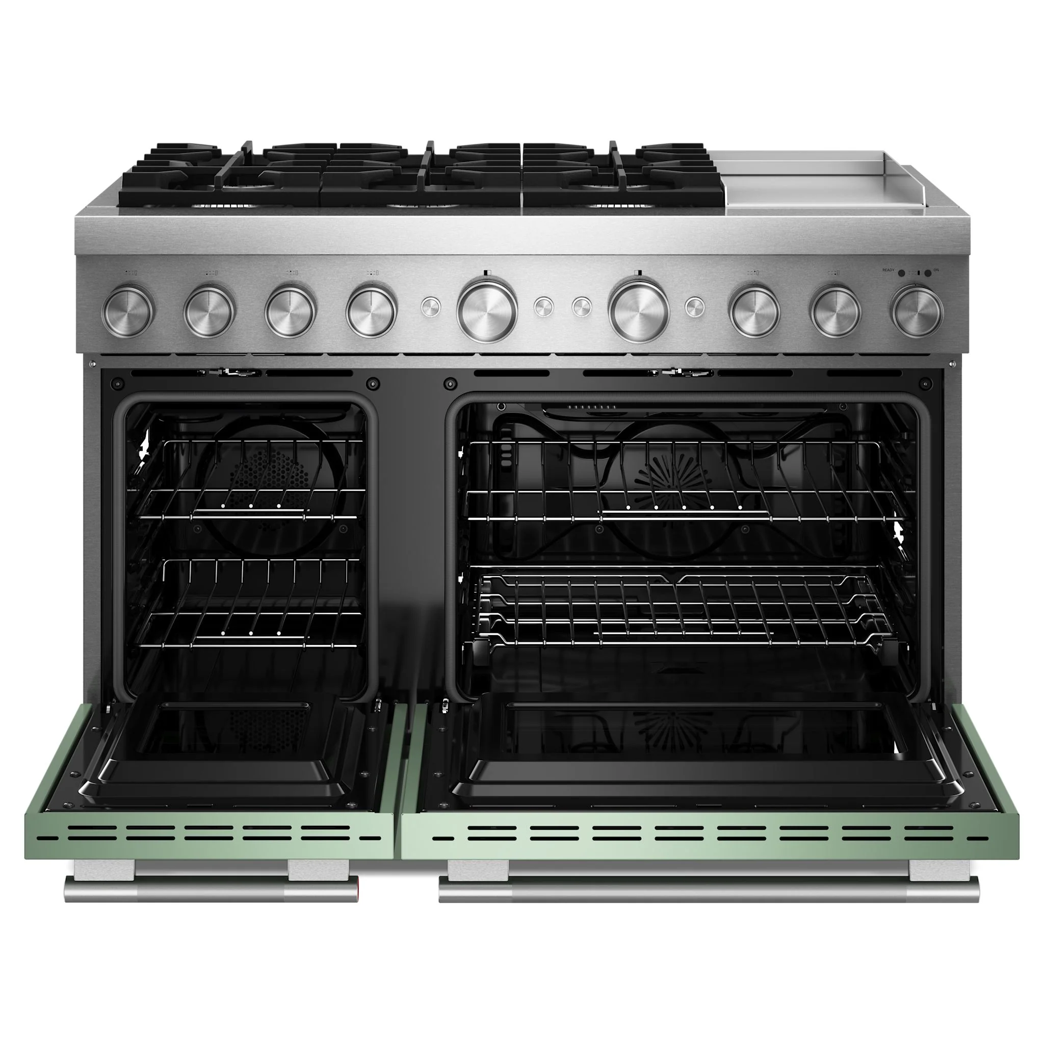 KitchenAid 48-Inch 6 Burner Commercial-Style Dual Fuel Range with Griddle -Cardamom (KFDD948SDC) - Image 4