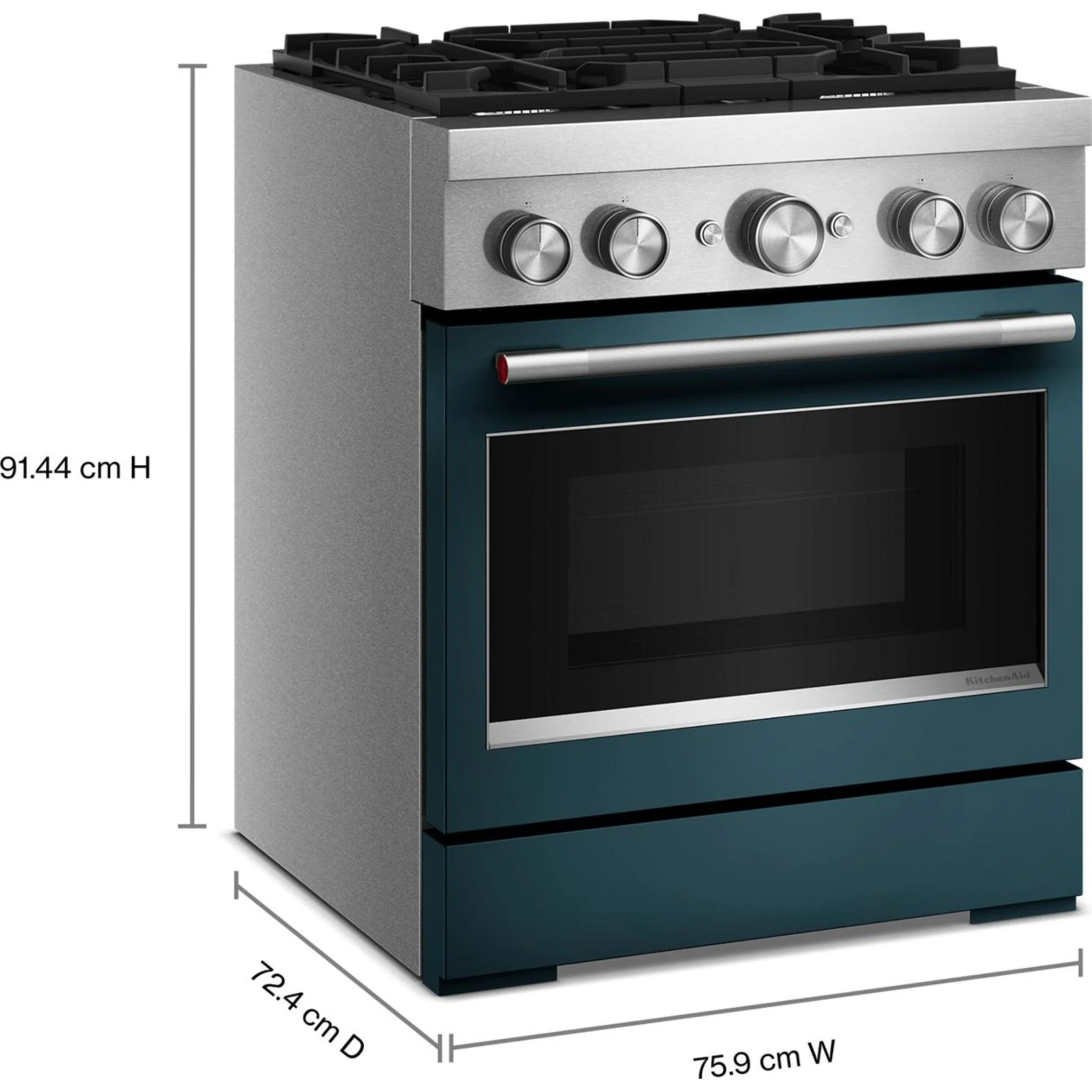 KitchenAid 30-Inch 4 Burner Commercial-Style Dual Fuel Range with No Preheat Air Fry Mode -Agave (KFDS930SAG) - Image 5