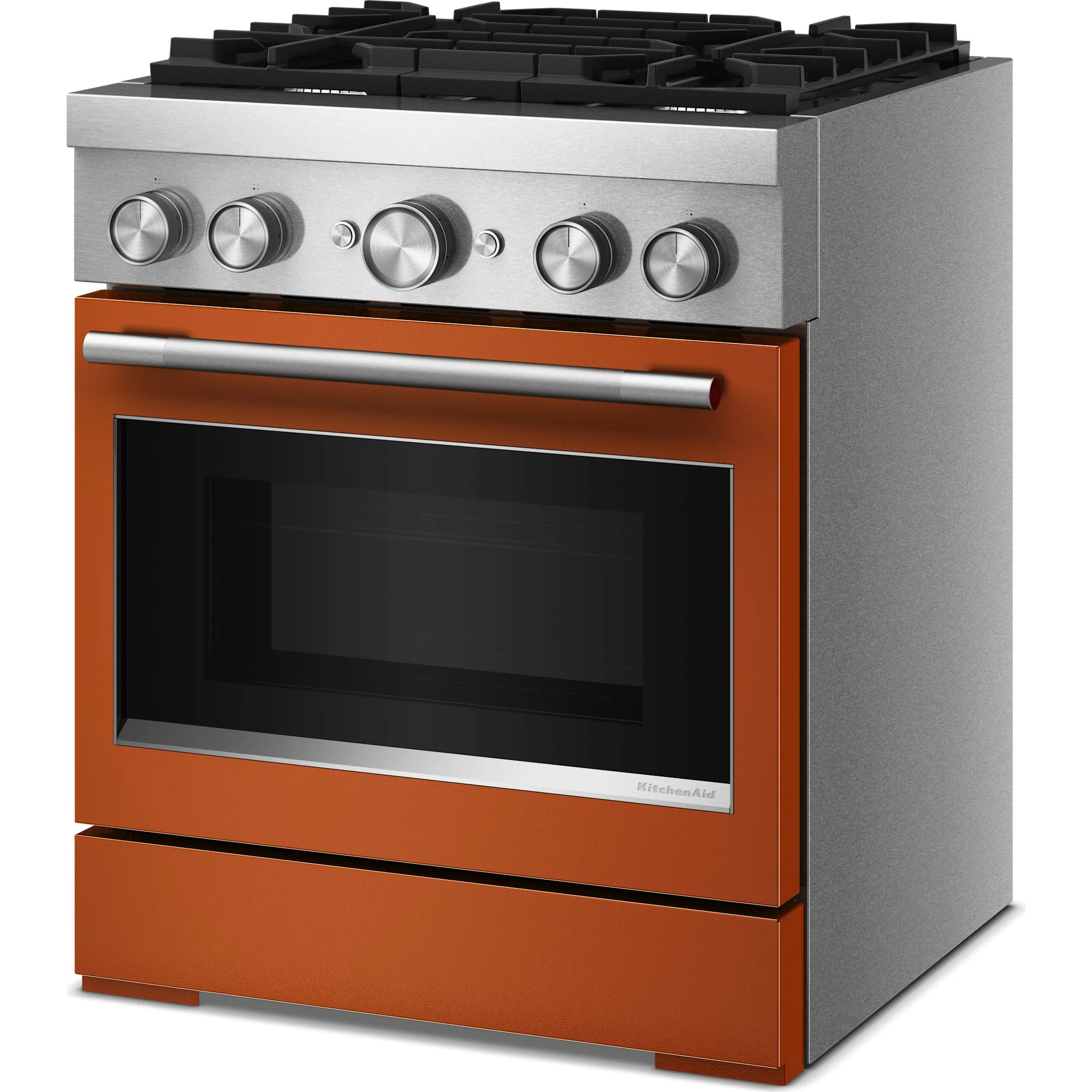 KitchenAid 30-Inch 4 Burner Commercial-Style Dual Fuel Range with No Preheat Air Fry Mode -Scorched Orange (KFDS930SSC) - Image 3