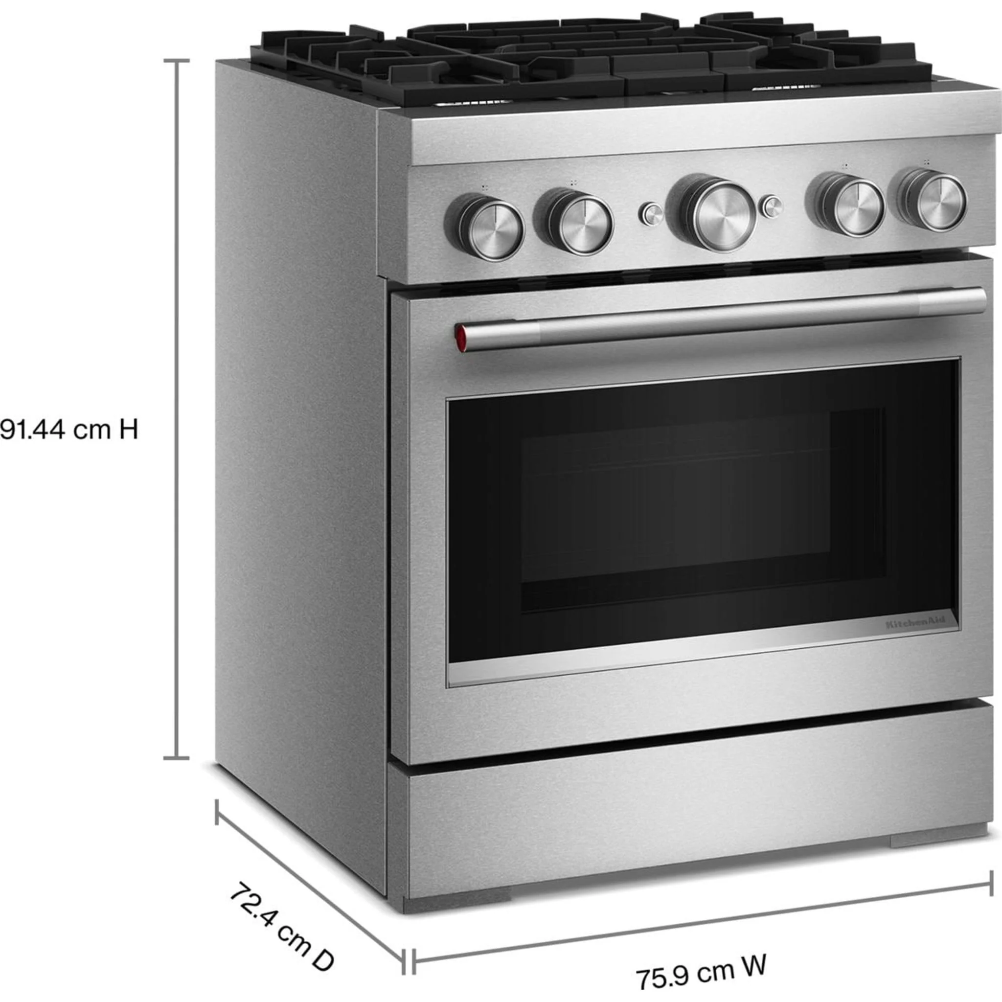 KitchenAid 30-Inch 4 Burner Commercial-Style Dual Fuel Range with No Preheat Air Fry Mode -Stainless Steel (KFDS930SSS) - Image 6