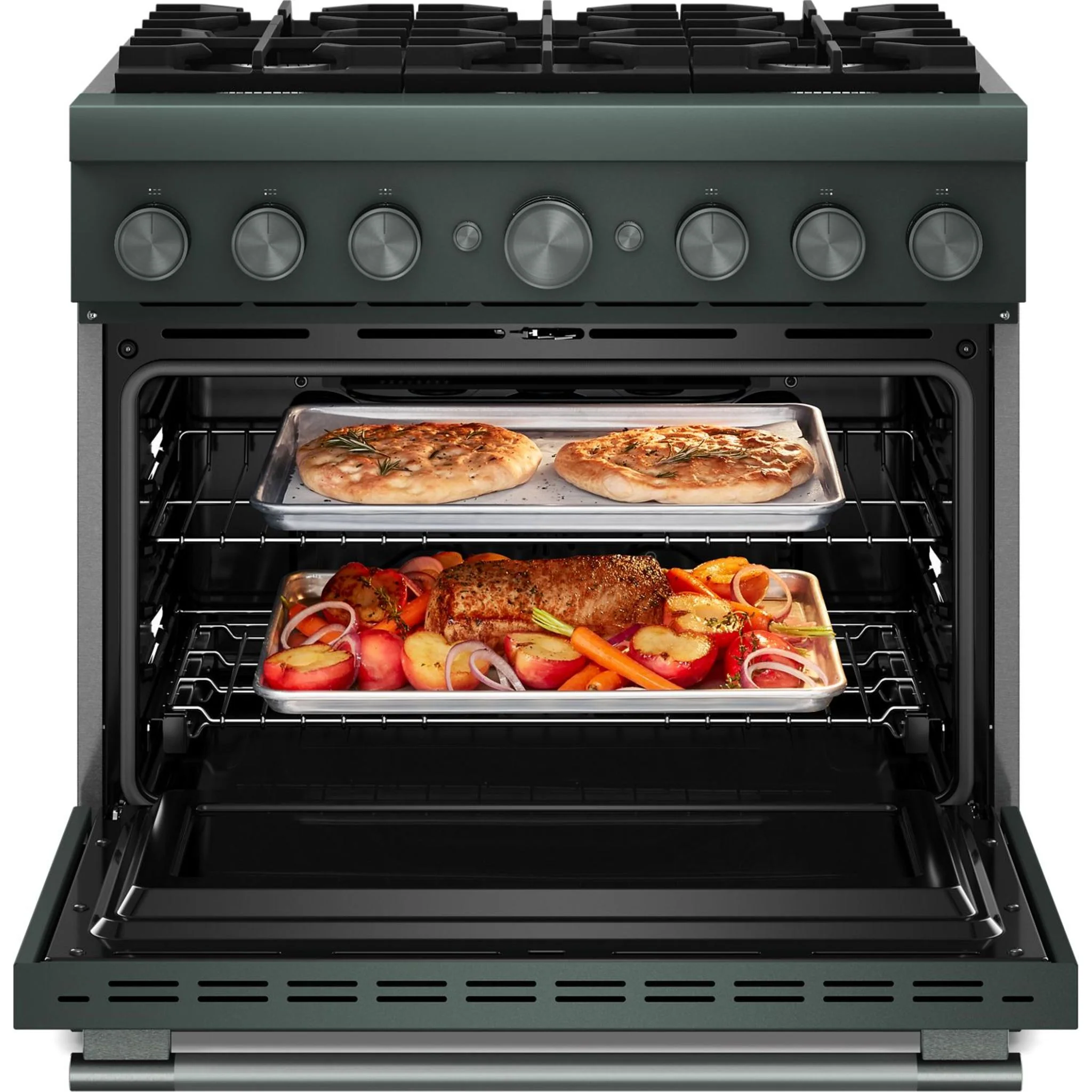 KitchenAid 36-Inch 6 Burner Commercial-Style Dual Fuel Range with No Preheat Air Fry Mode -Juniper (KFDS936SJP) - Image 6