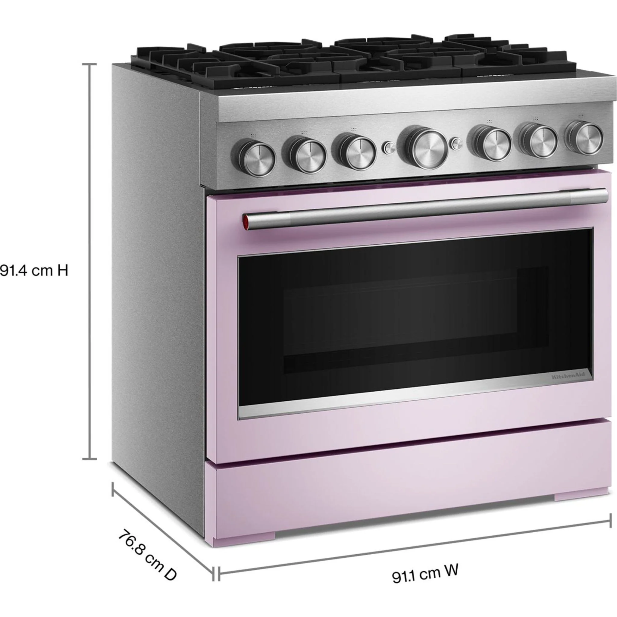 KitchenAid 36-Inch 6 Burner Commercial-Style Dual Fuel Range with No Preheat Air Fry Mode -Wildflower (KFDS936SWF) - Image 8