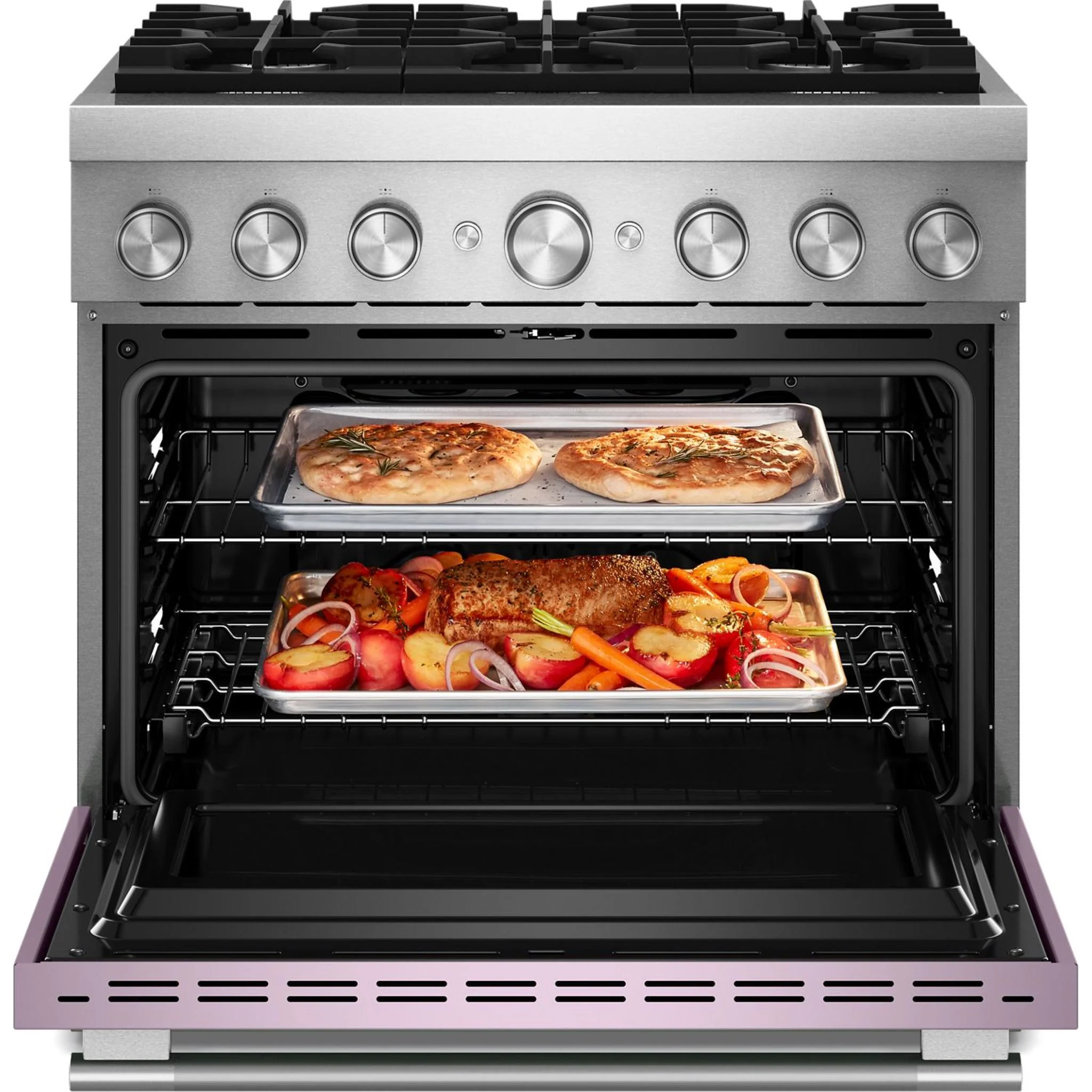 KitchenAid 36-Inch 6 Burner Commercial-Style Dual Fuel Range with No Preheat Air Fry Mode -Wildflower (KFDS936SWF) - Image 9