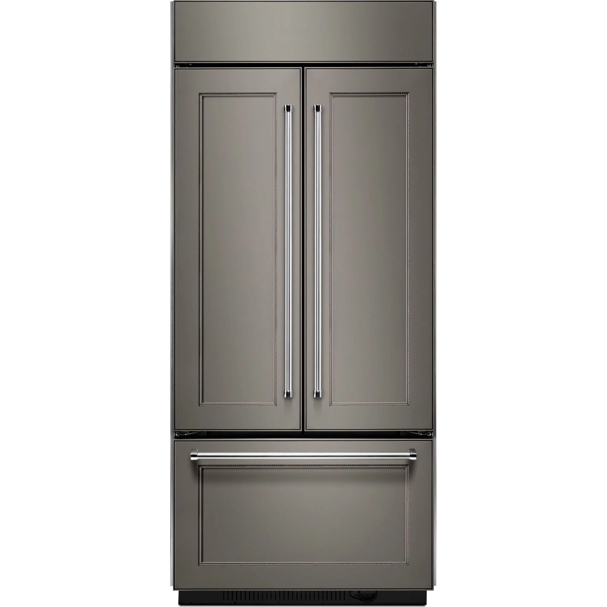 KitchenAid 20.8 cu.ft. 36" Width Built-In Panel Ready French Door Refrigerator with Platinum Interior Design - Panel Ready (KBFN506EPA)