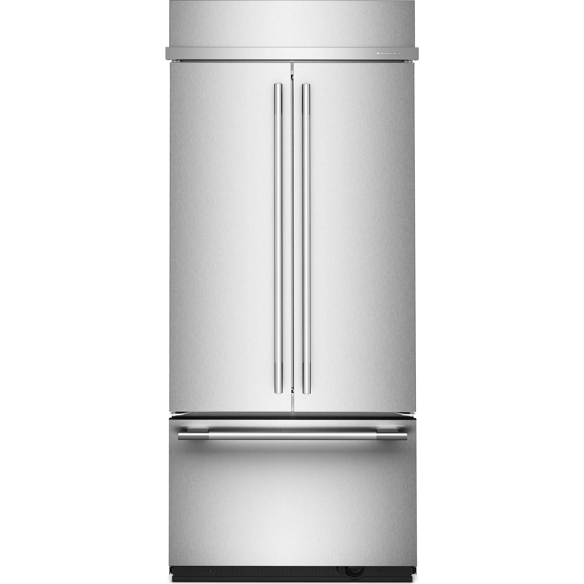 KitchenAid 20.8 Cu. Ft. 36" Built-In French Door Bottom Mount Refrigerator with Platinum Interior - PrintShield Stainless Steel (KBFN536SPS) - Image 2