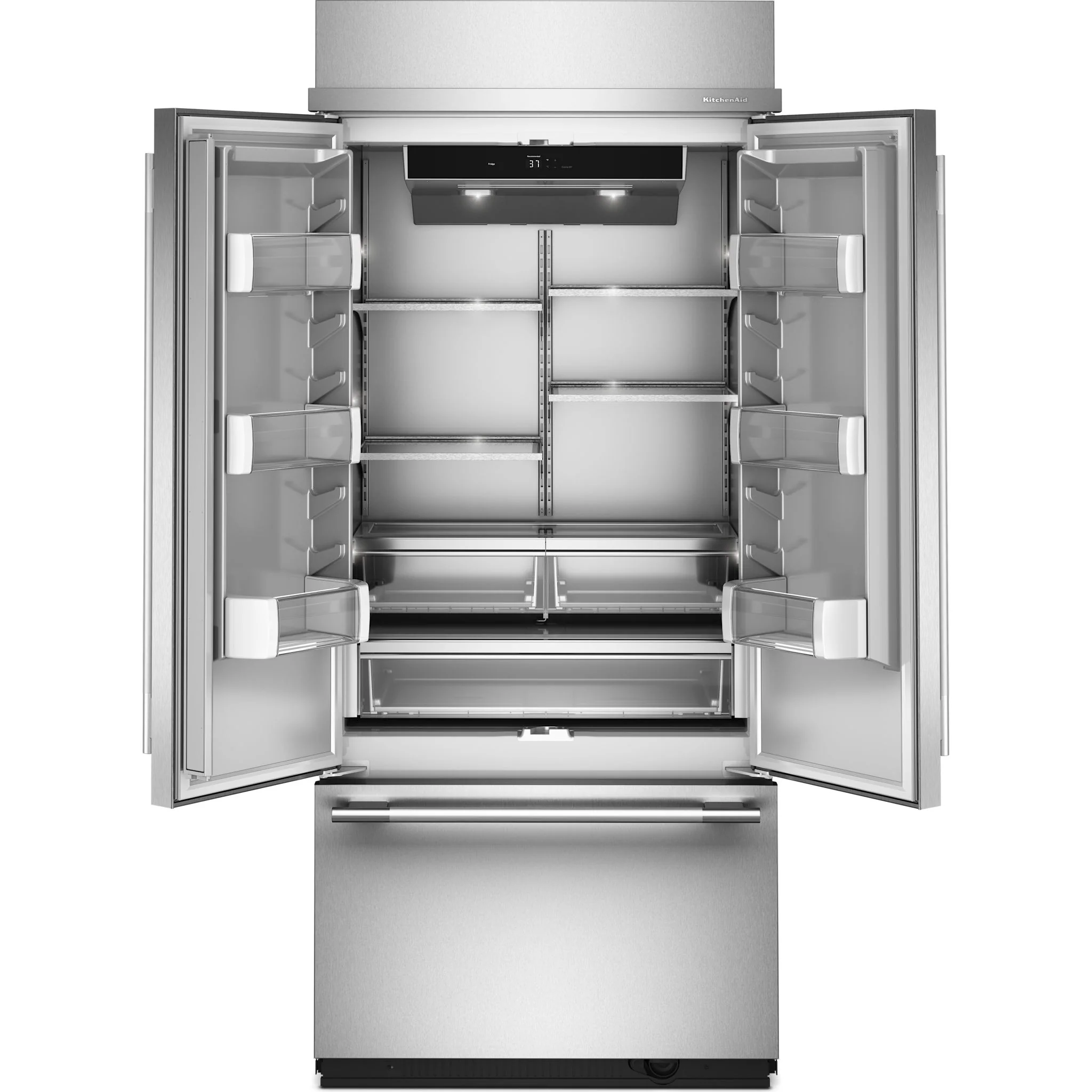 KitchenAid 20.8 Cu. Ft. 36" Built-In French Door Bottom Mount Refrigerator with Platinum Interior - PrintShield Stainless Steel (KBFN536SPS) - Image 5
