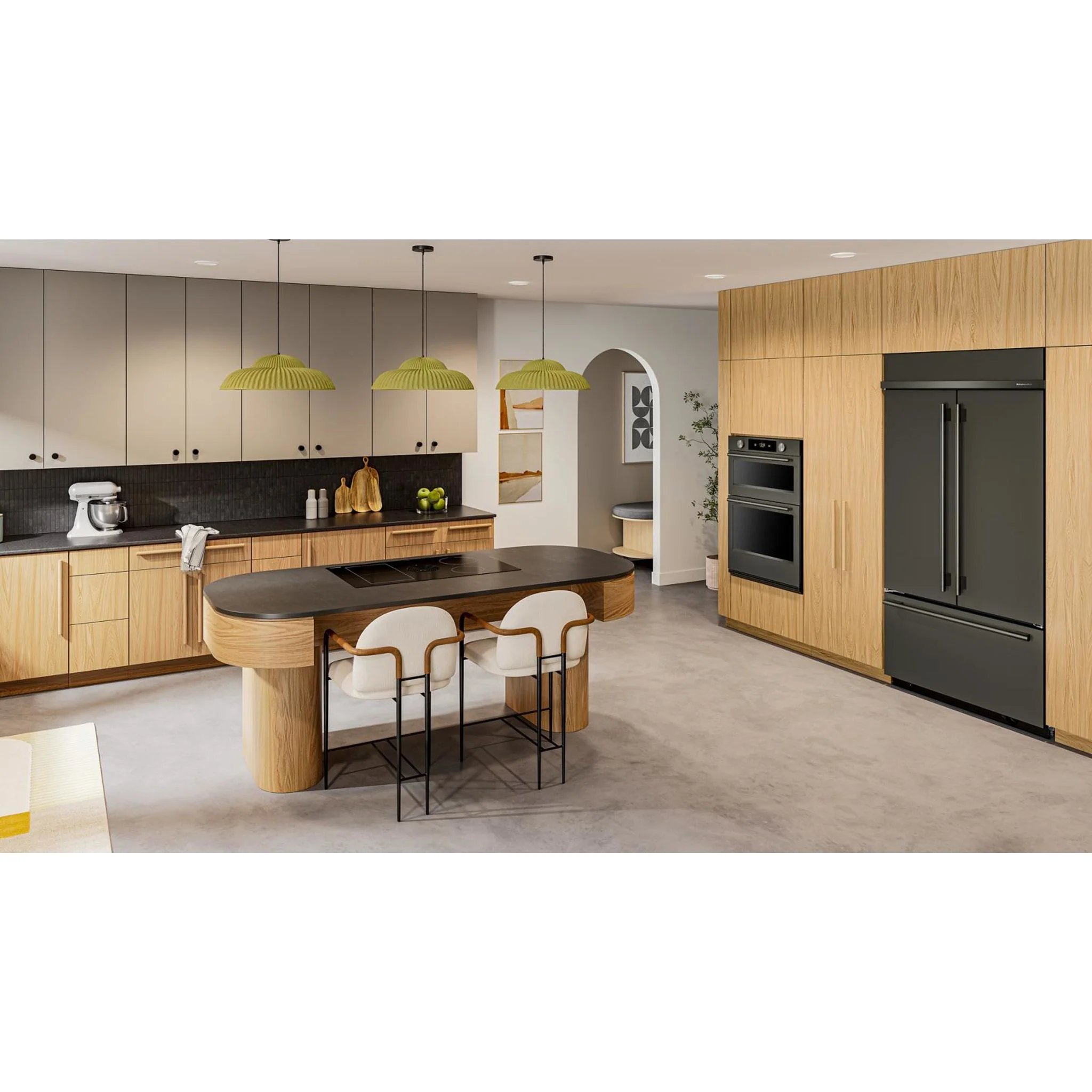 KitchenAid 24.2 Cu. Ft. 42" Built-In French Door Bottom Mount Refrigerator with Platinum Interior - Black Ore (KBFN542SBE) - Image 4
