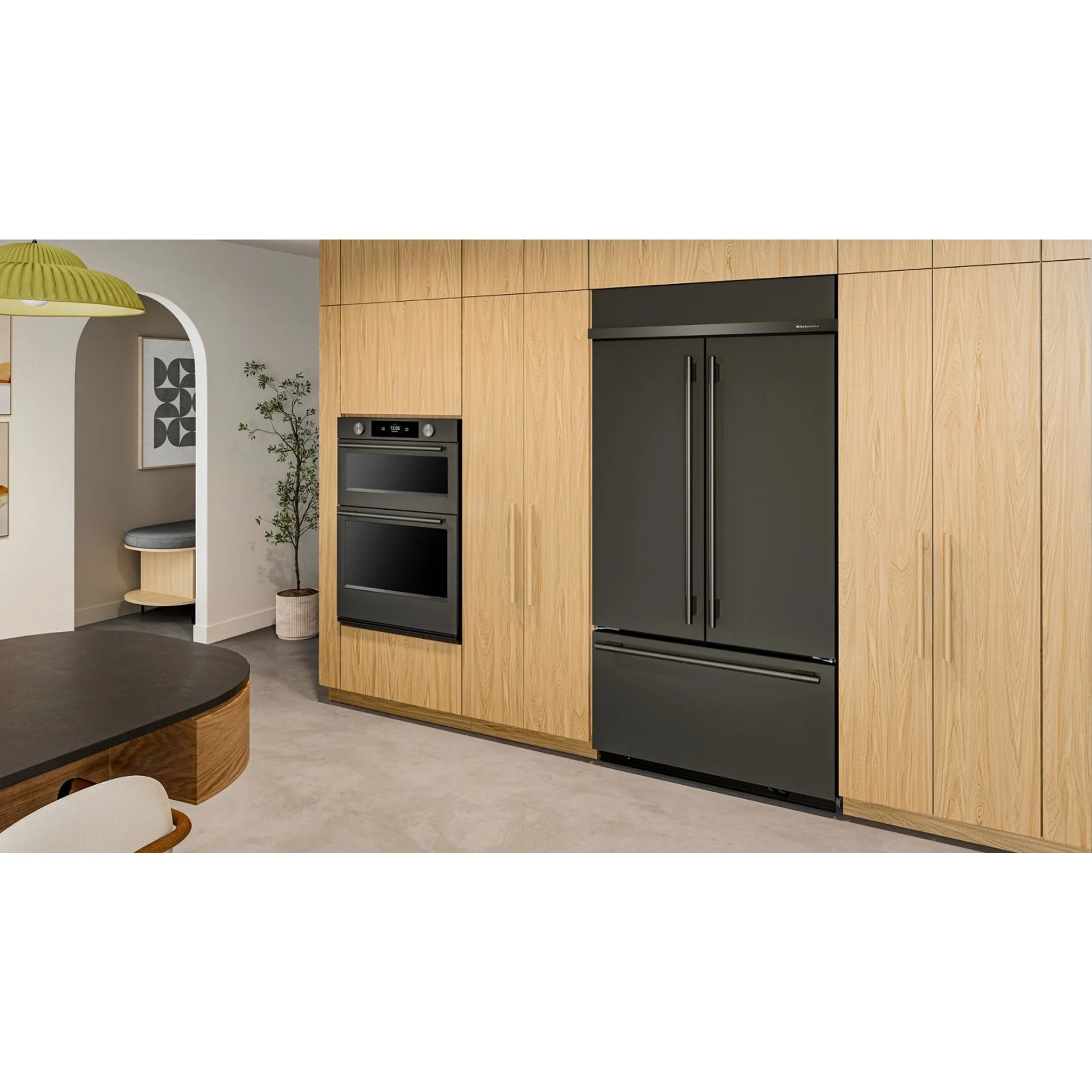 KitchenAid 24.2 Cu. Ft. 42" Built-In French Door Bottom Mount Refrigerator with Platinum Interior - Black Ore (KBFN542SBE) - Image 6