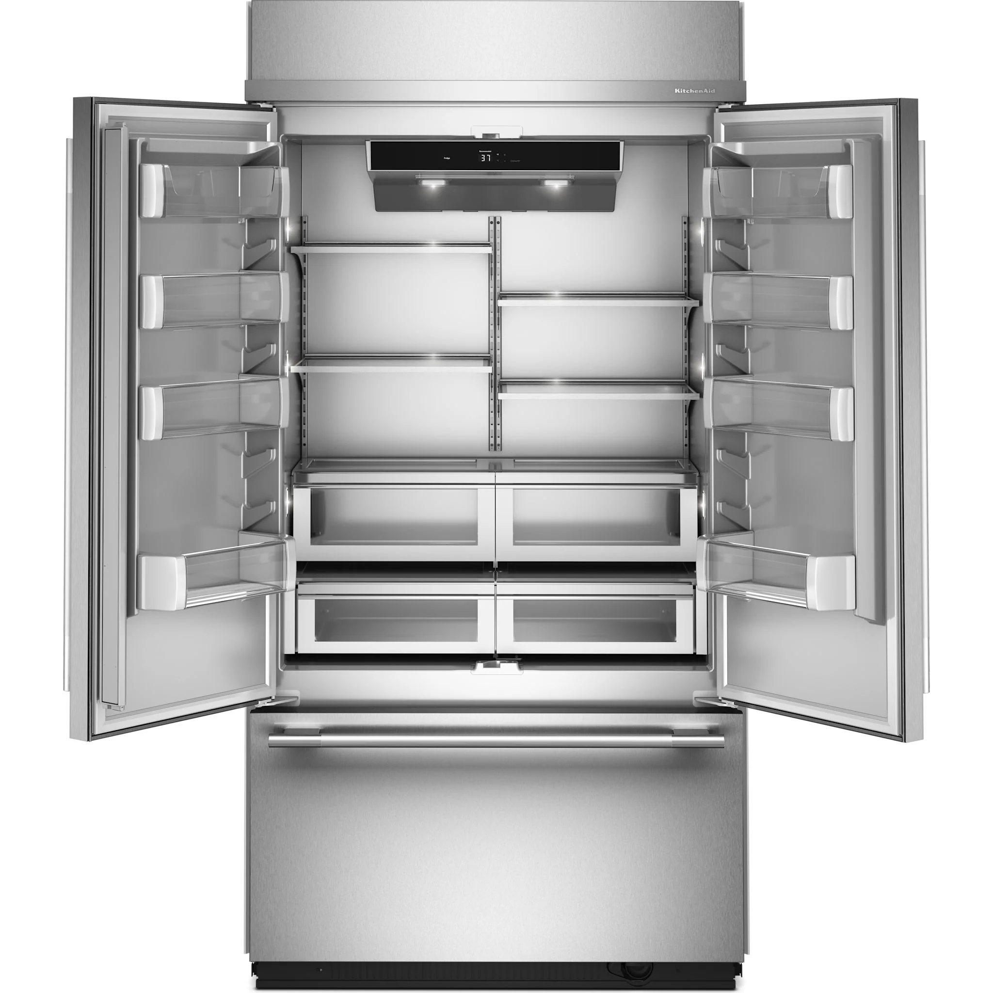 KitchenAid 24.2 Cu. Ft. 42" Built-In French Door Bottom Mount Refrigerator with Platinum Interior - PrintShield Stainless Steel (KBFN542SPS) - Image 2