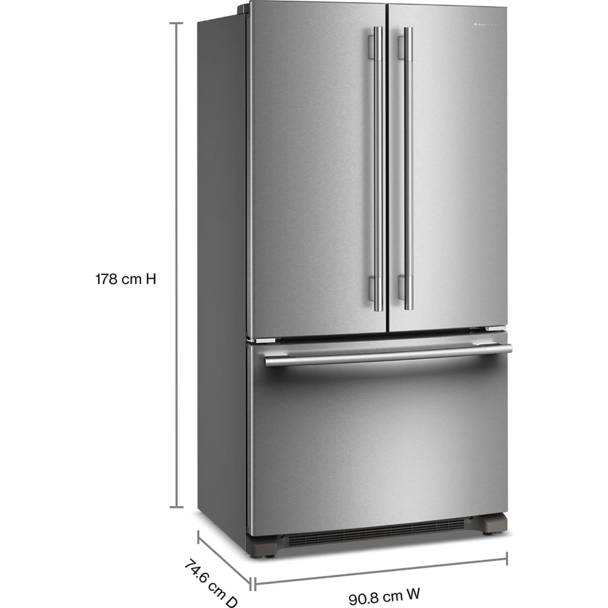 KitchenAid 20 Cu. Ft. 36-Inch Counter-Depth French Door Refrigerator with Internal Water Dispenser -PrintShield Stainless (KRFC136SPS) - Image 14