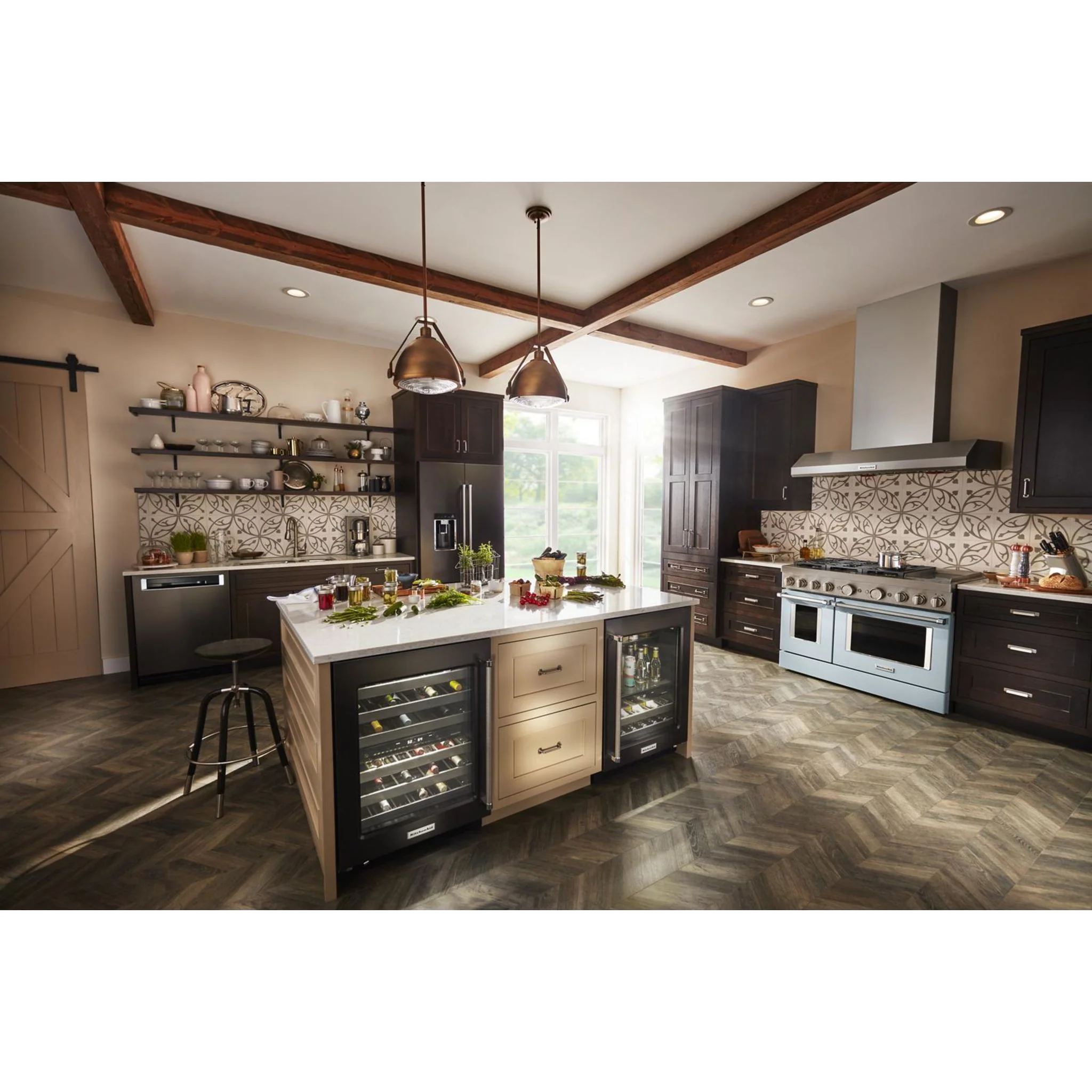 KitchenAid 23.8 cu. ft. 36" Counter-Depth French Door Platinum Interior Refrigerator with PrintShieldFinish -Black Stainless (KRFC704FBS) - Image 13