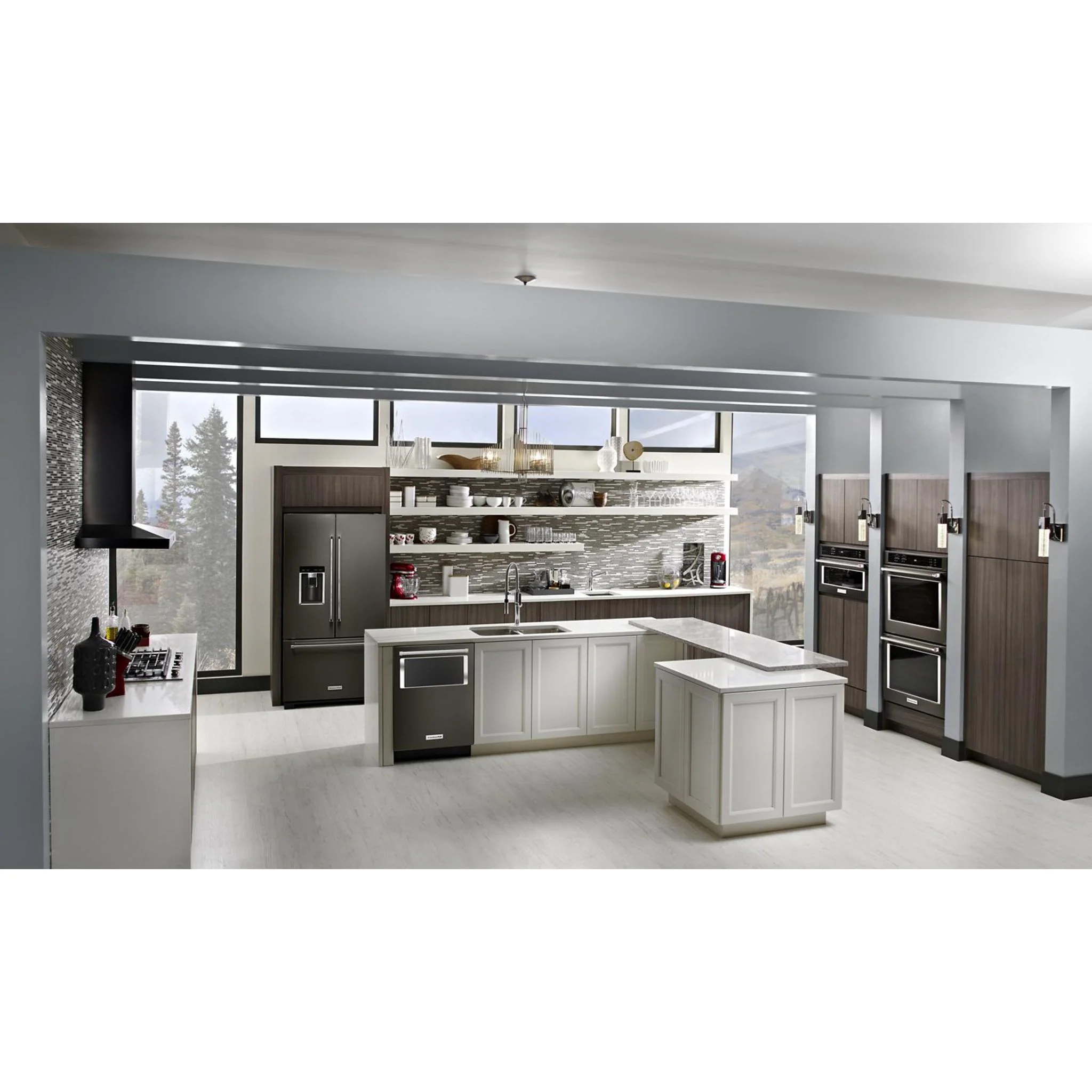 KitchenAid 23.8 cu. ft. 36" Counter-Depth French Door Platinum Interior Refrigerator with PrintShieldFinish -Black Stainless (KRFC704FBS) - Image 19