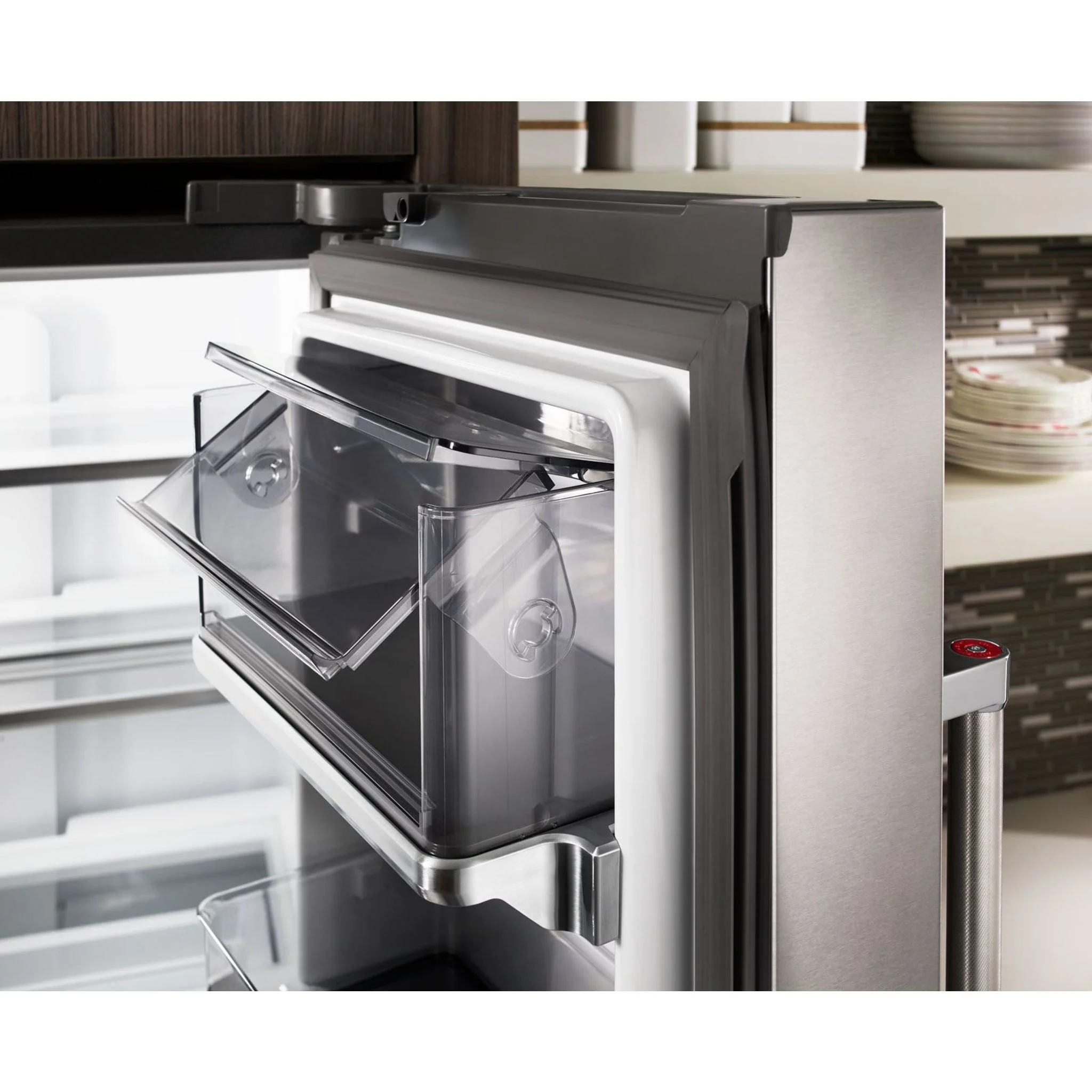 KitchenAid 23.8 cu. ft. 36" Counter-Depth French Door Platinum Interior Refrigerator with PrintShieldFinish -Stainless Steel (KRFC704FPS) - Image 12