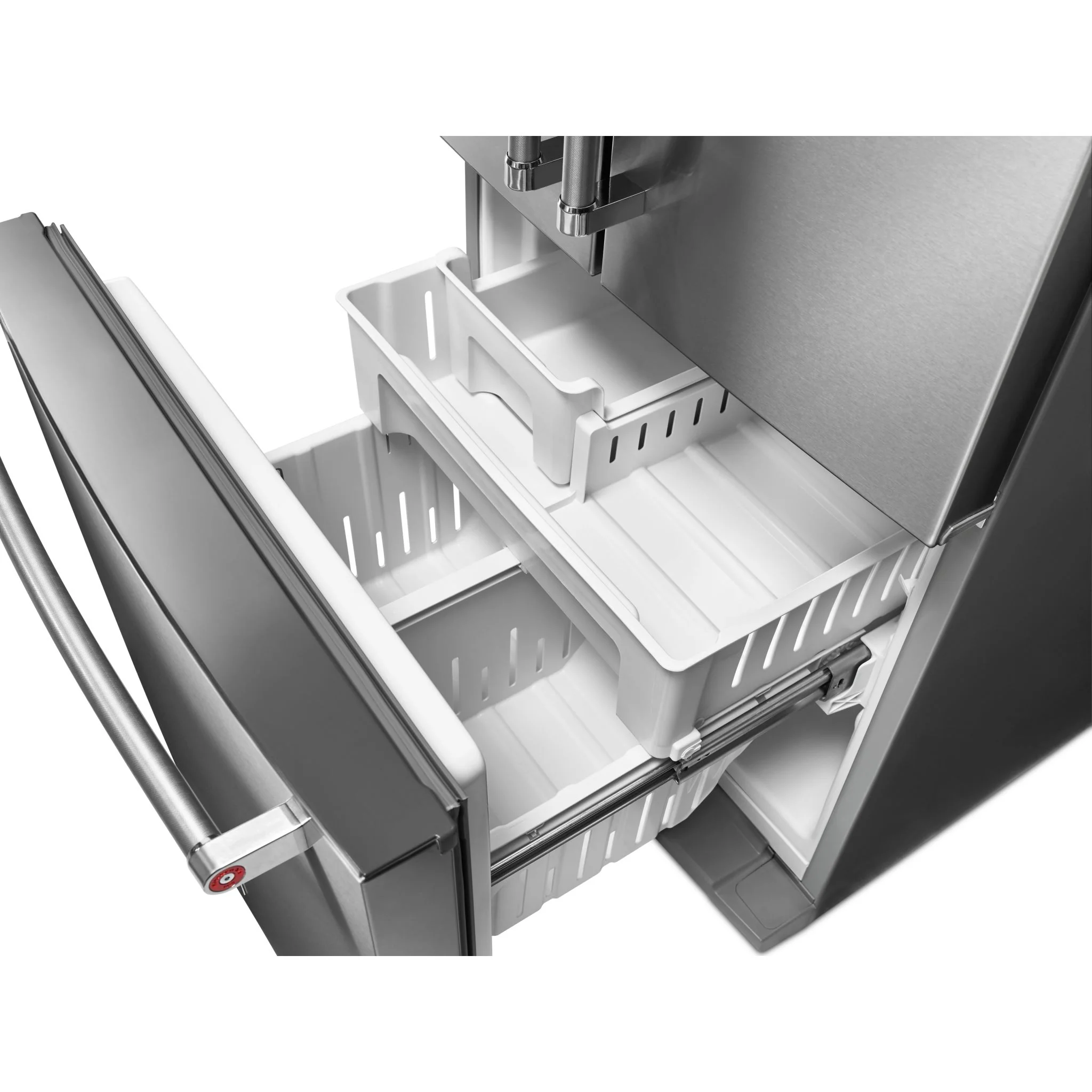 KitchenAid 20 cu.ft. 30" Width Standard Depth French Door Refrigerator with Interior Dispense - Stainless Steel (KRFF300ESS) - Image 10