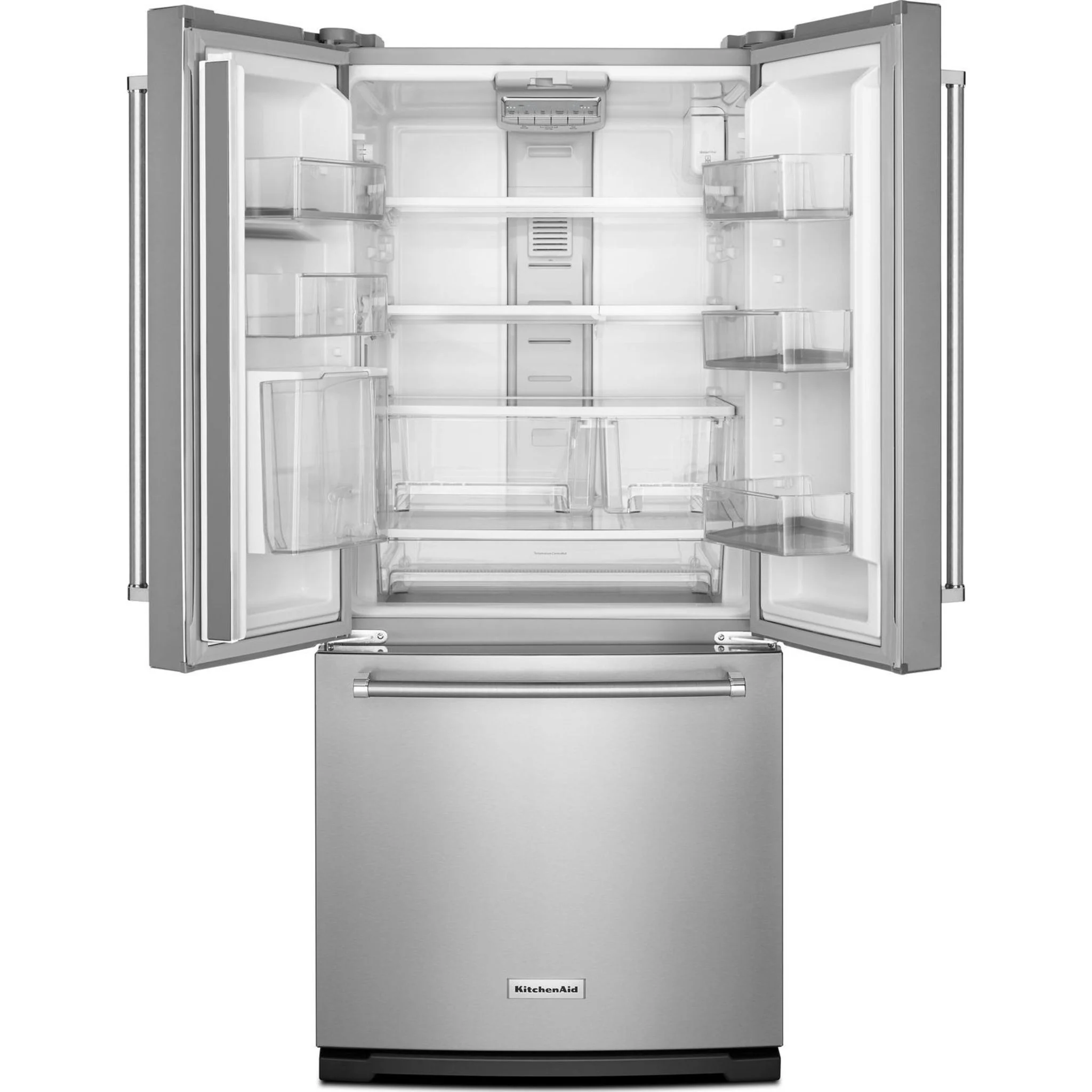 KitchenAid 20 cu.ft. 30" Width Standard Depth French Door Refrigerator with Interior Dispense - Stainless Steel (KRFF300ESS) - Image 17