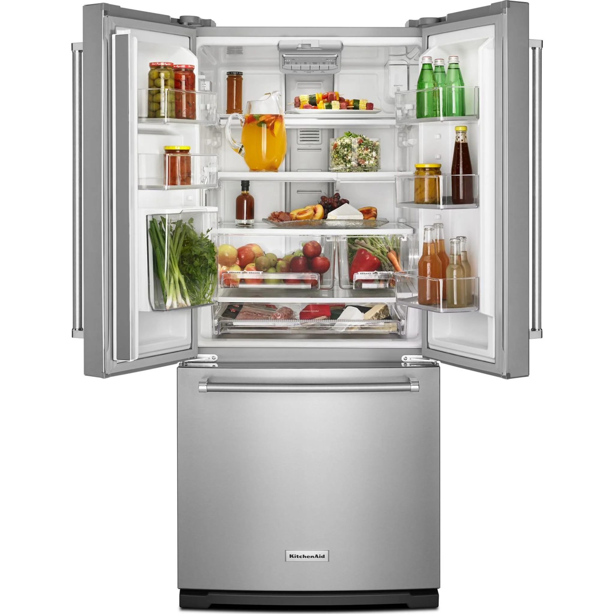 KitchenAid 20 cu.ft. 30" Width Standard Depth French Door Refrigerator with Interior Dispense - Stainless Steel (KRFF300ESS) - Image 29
