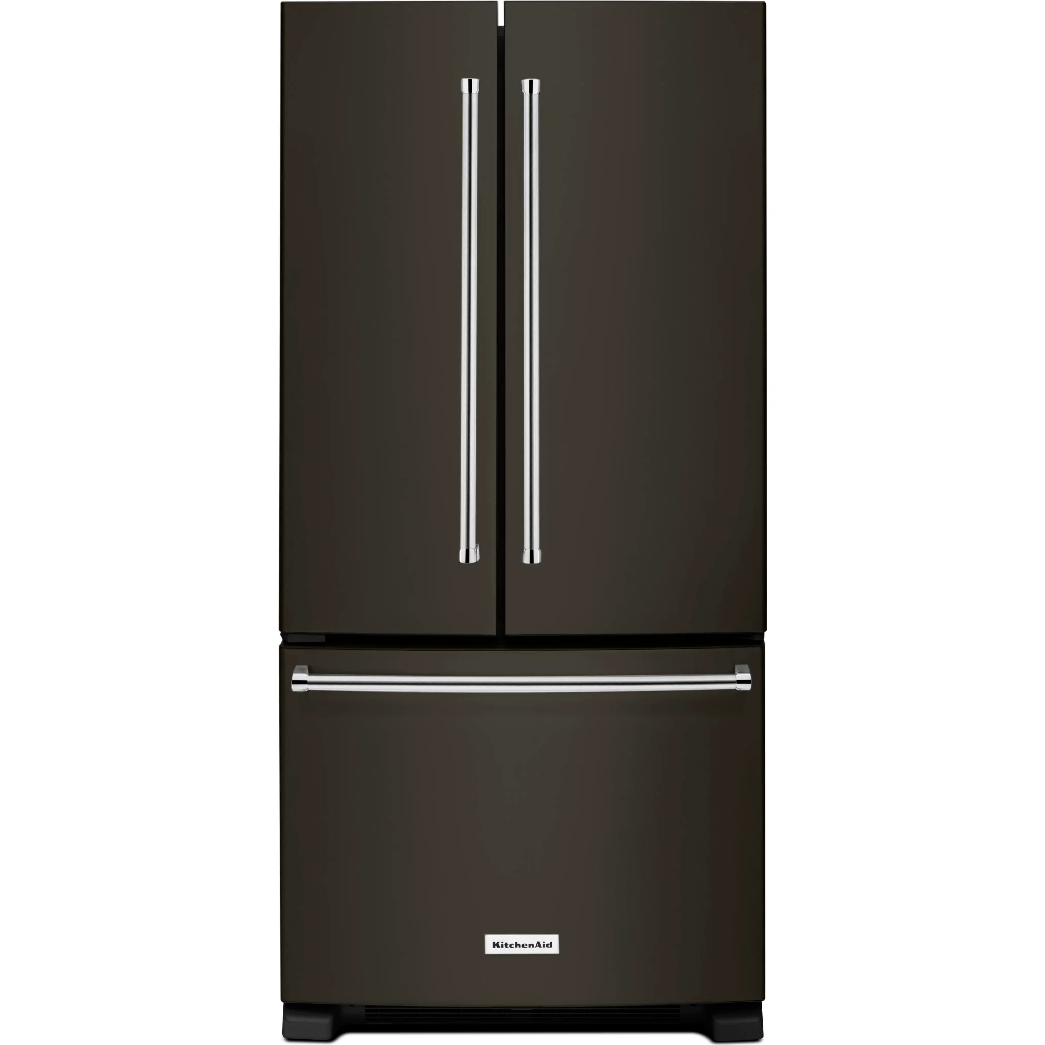 KitchenAid 22 cu. Ft. 33-Inch Width Standard Depth French Door Refrigerator with Interior Dispense and PrintShieldFinish -Black Stainless (KRFF302EBS) - Image 3